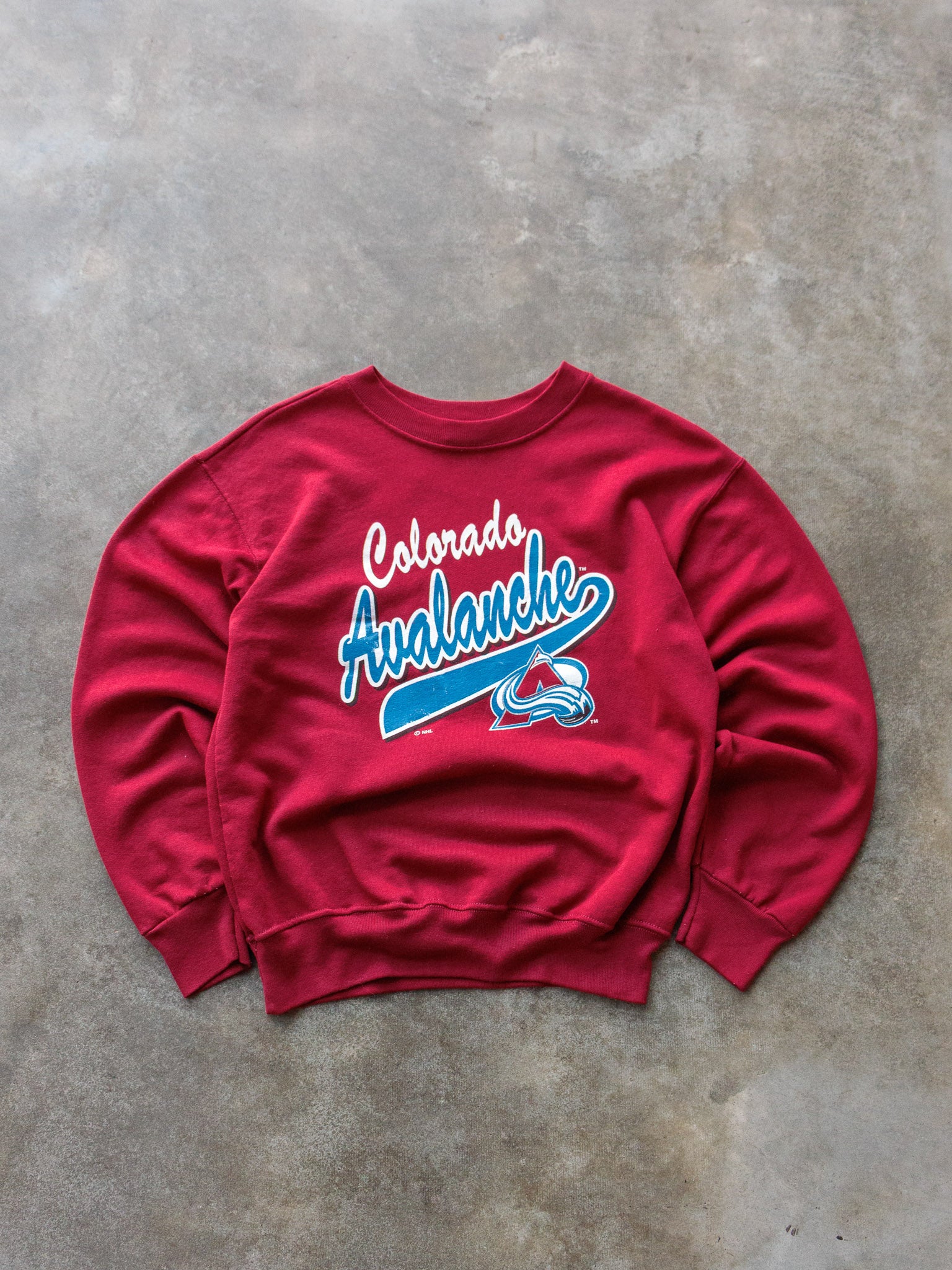 Vintage 90s Maroon Colorado Avalanche Sweatshirt (14-16Y)