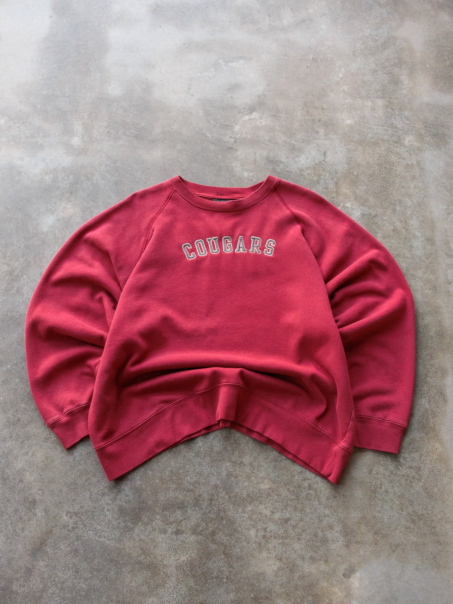 Vintage 90s Red Cougars Spell Out Sweatshirt (XL)