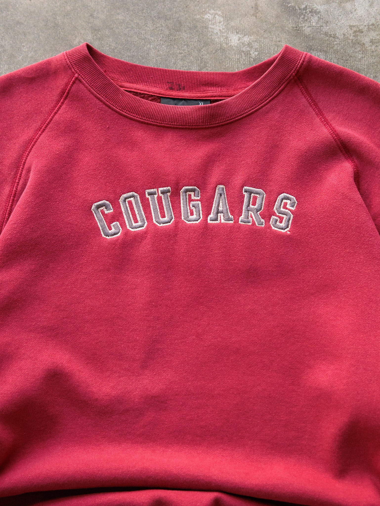 Vintage 90s Red Cougars Spell Out Sweatshirt (XL)