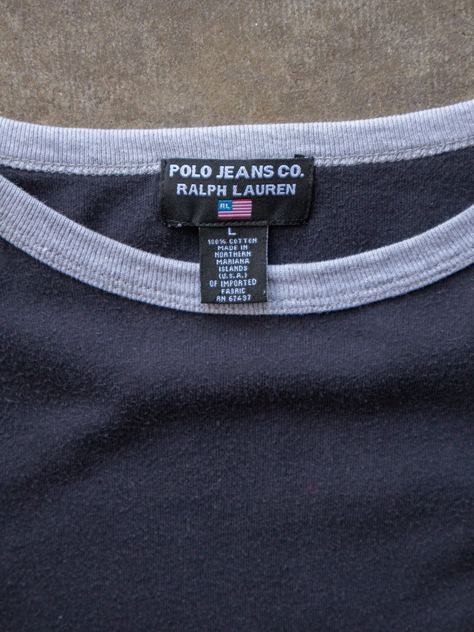 Vintage 90s Navy Polo Ralph Lauren Long Sleeve (L)