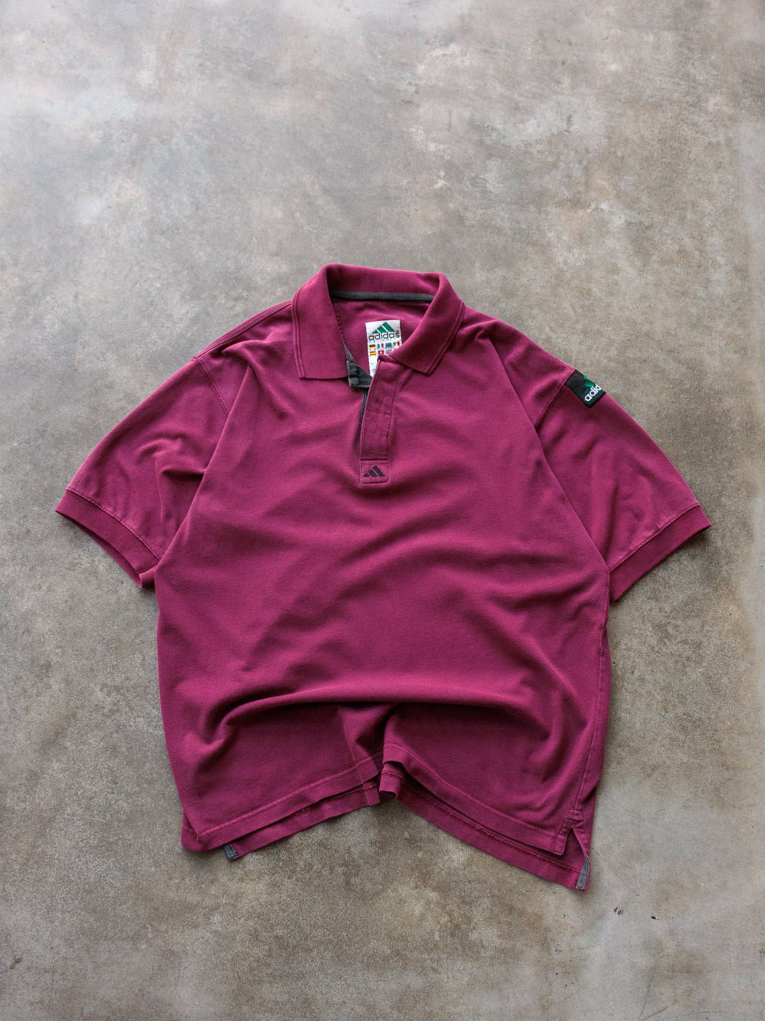 Vintage 90s Maroon Adidas Equipment Polo Shirt (M)