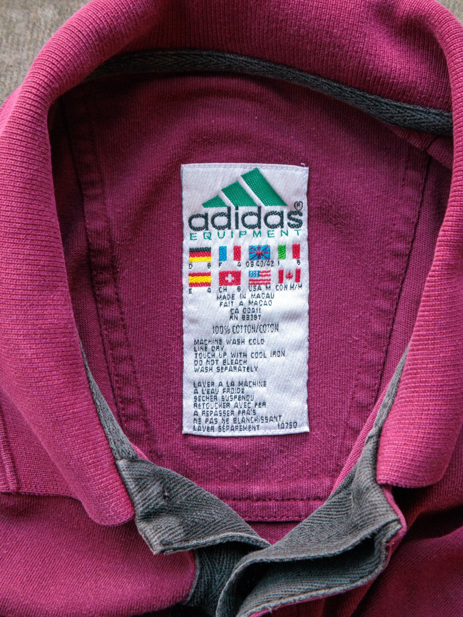 Vintage 90s Maroon Adidas Equipment Polo Shirt (M)