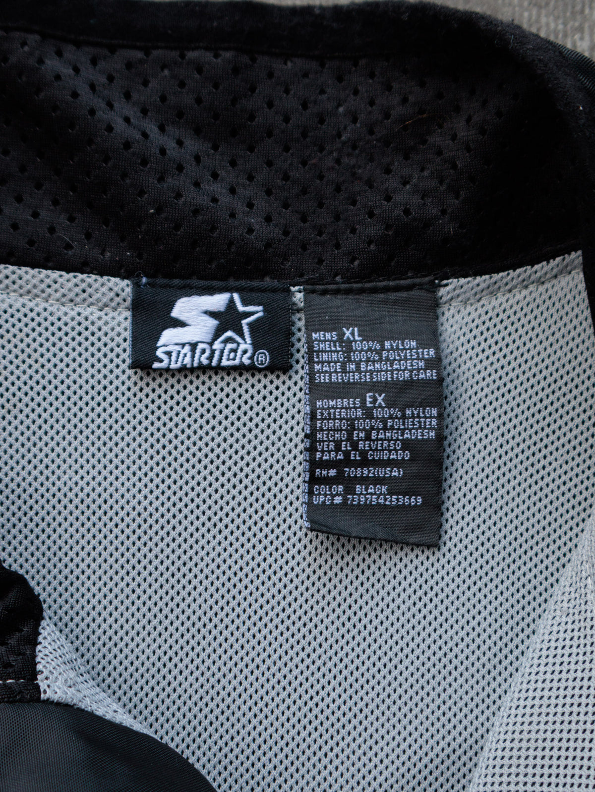 Vintage 00s Black Starter Colourblock Windbreaker (XL)