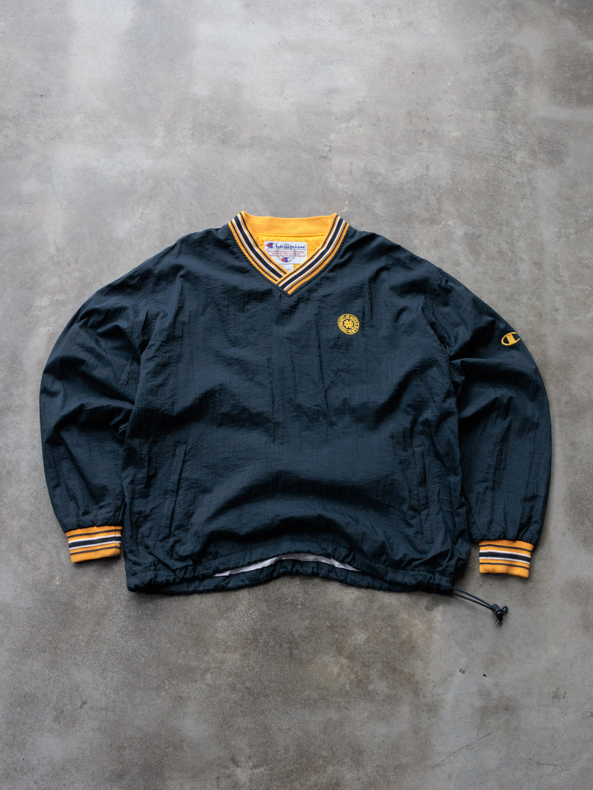 Vintage 90s Navy Champion Notre Dame Windbreaker (L)