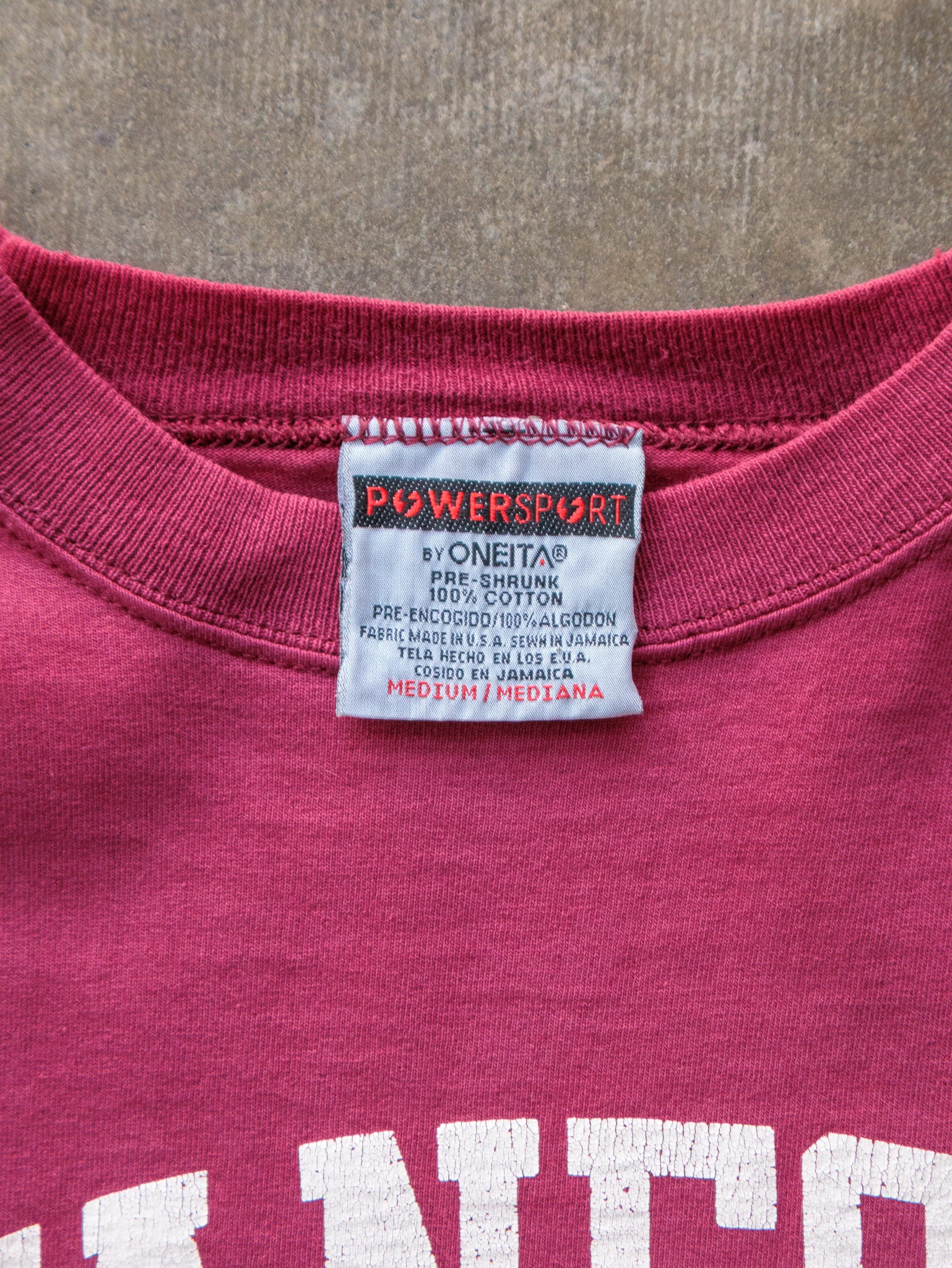 Vintage 90s Maroon Stanford Spell Out Tee (M)