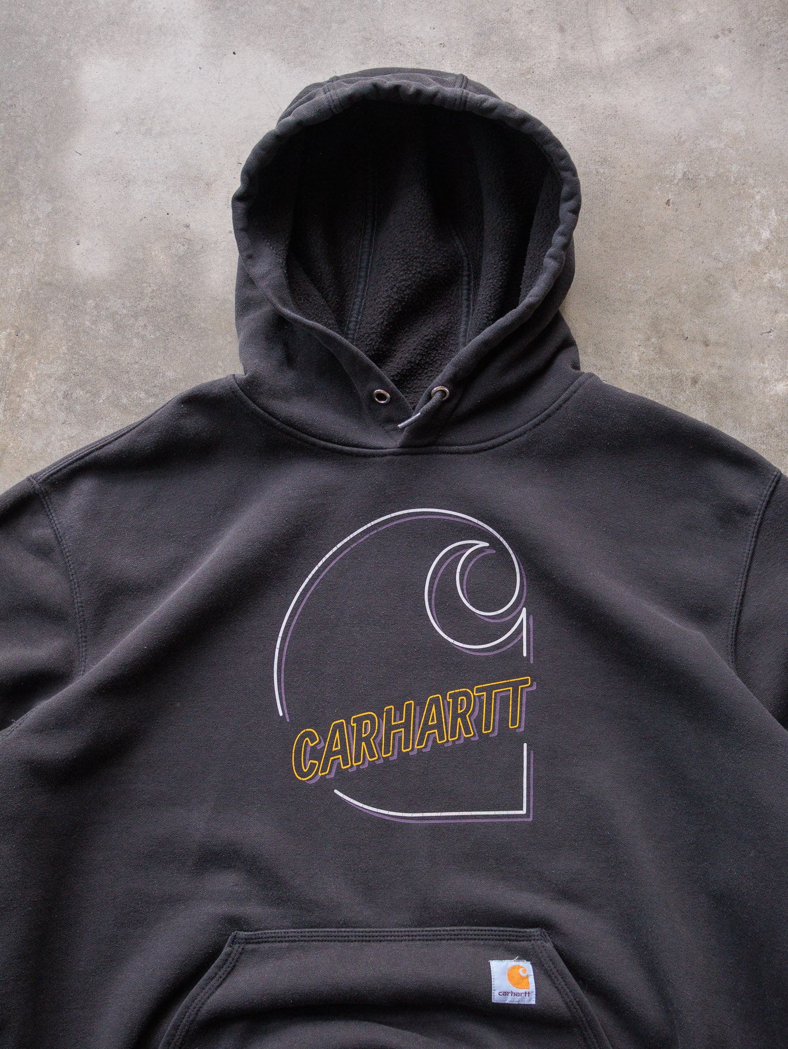 Vintage Black Carhartt Graphic Hoodie (2XL)