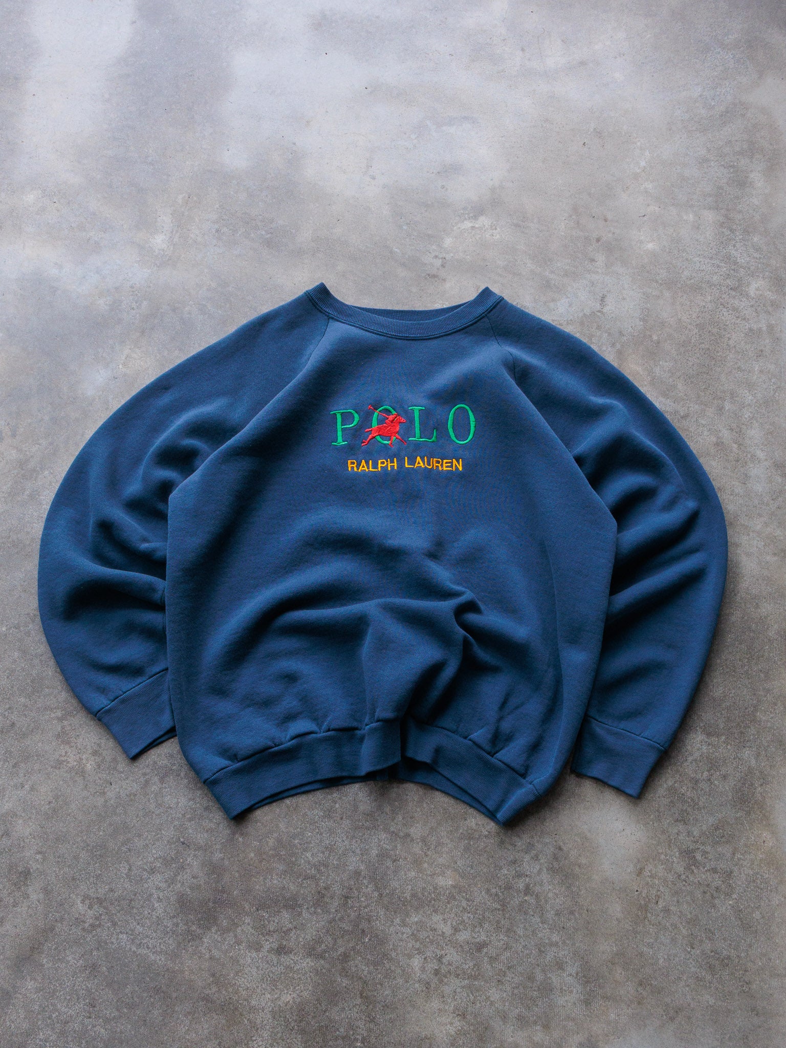 Vintage 90s Navy Polo Ralph Lauren Sweatshirt (XL)