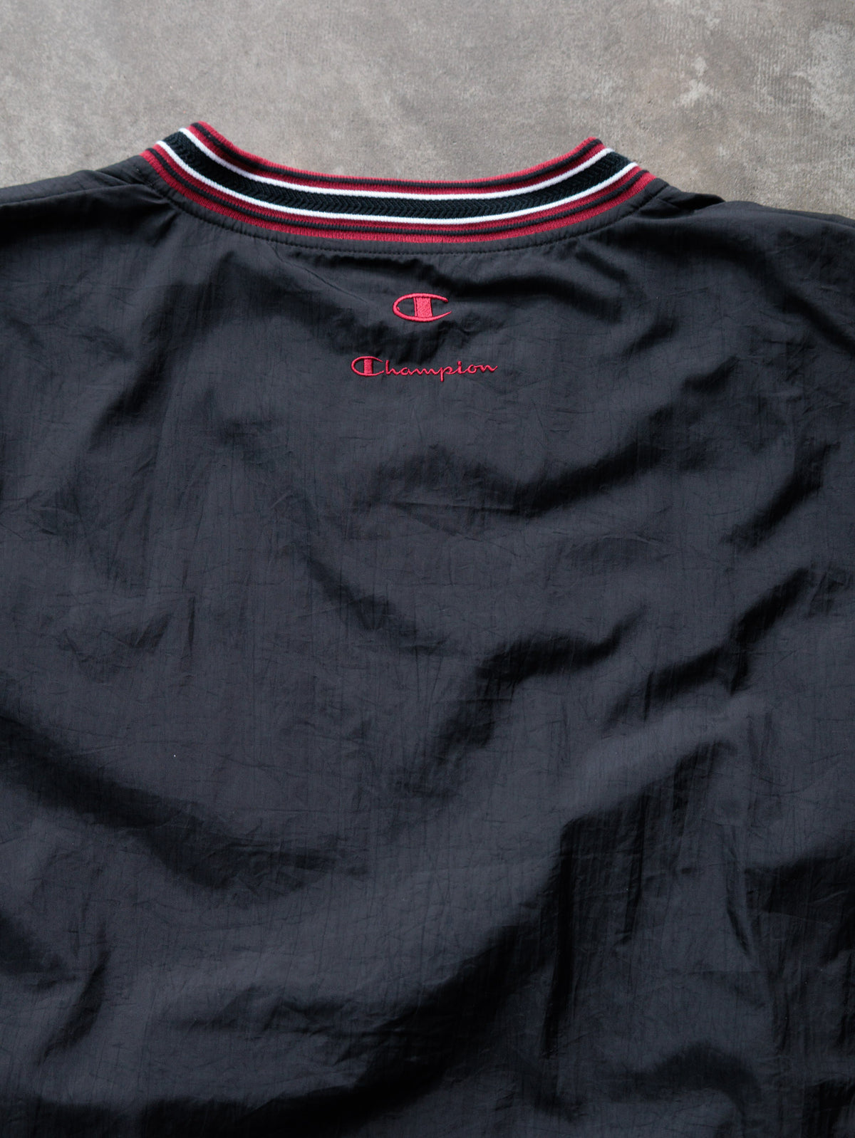 Vintage 90s Black Champion Harvard V-Neck Pullover Jacket (XL)