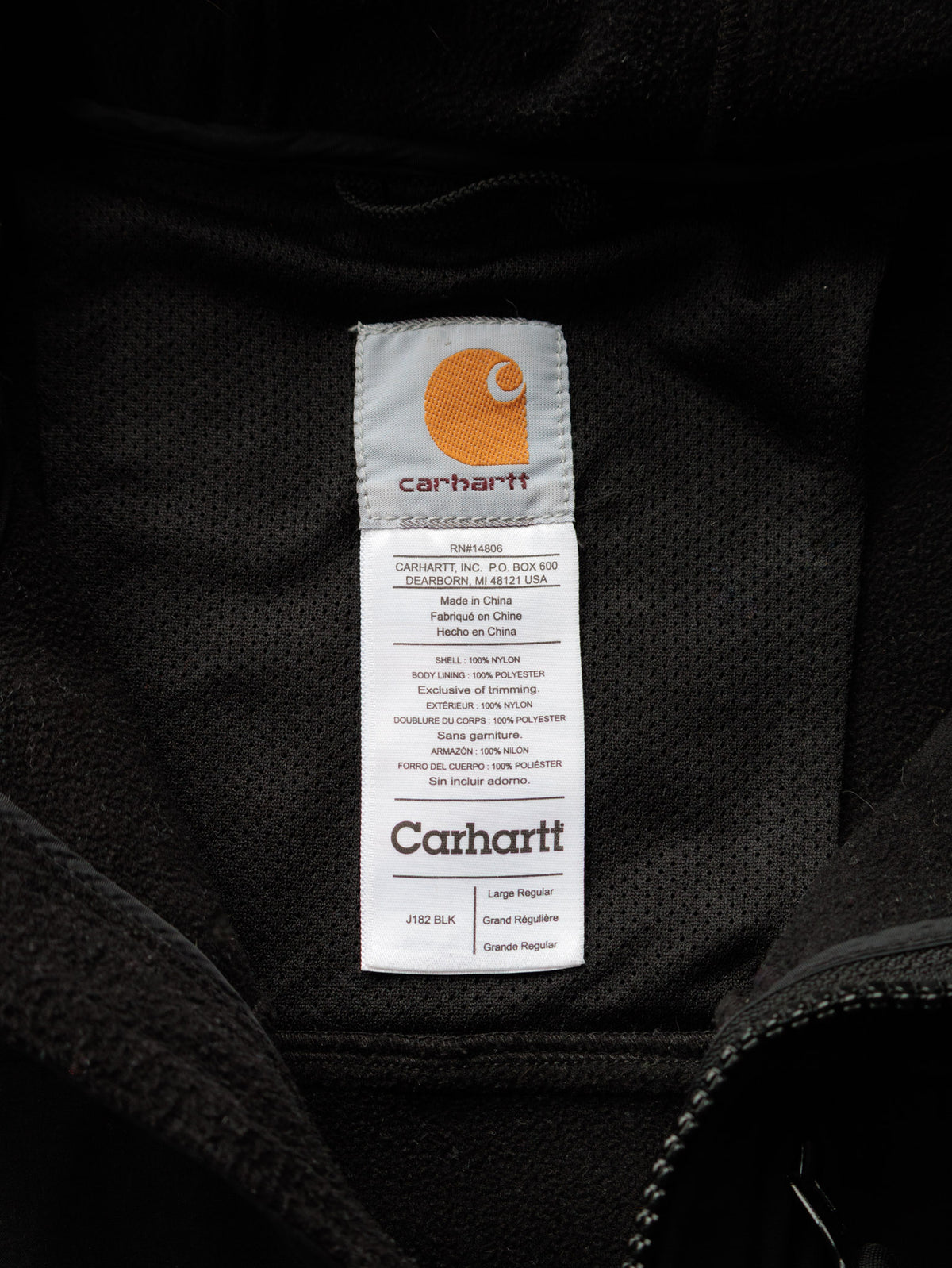 Vintage Black Carhartt J182 BLK 'Black' Jacket (L)