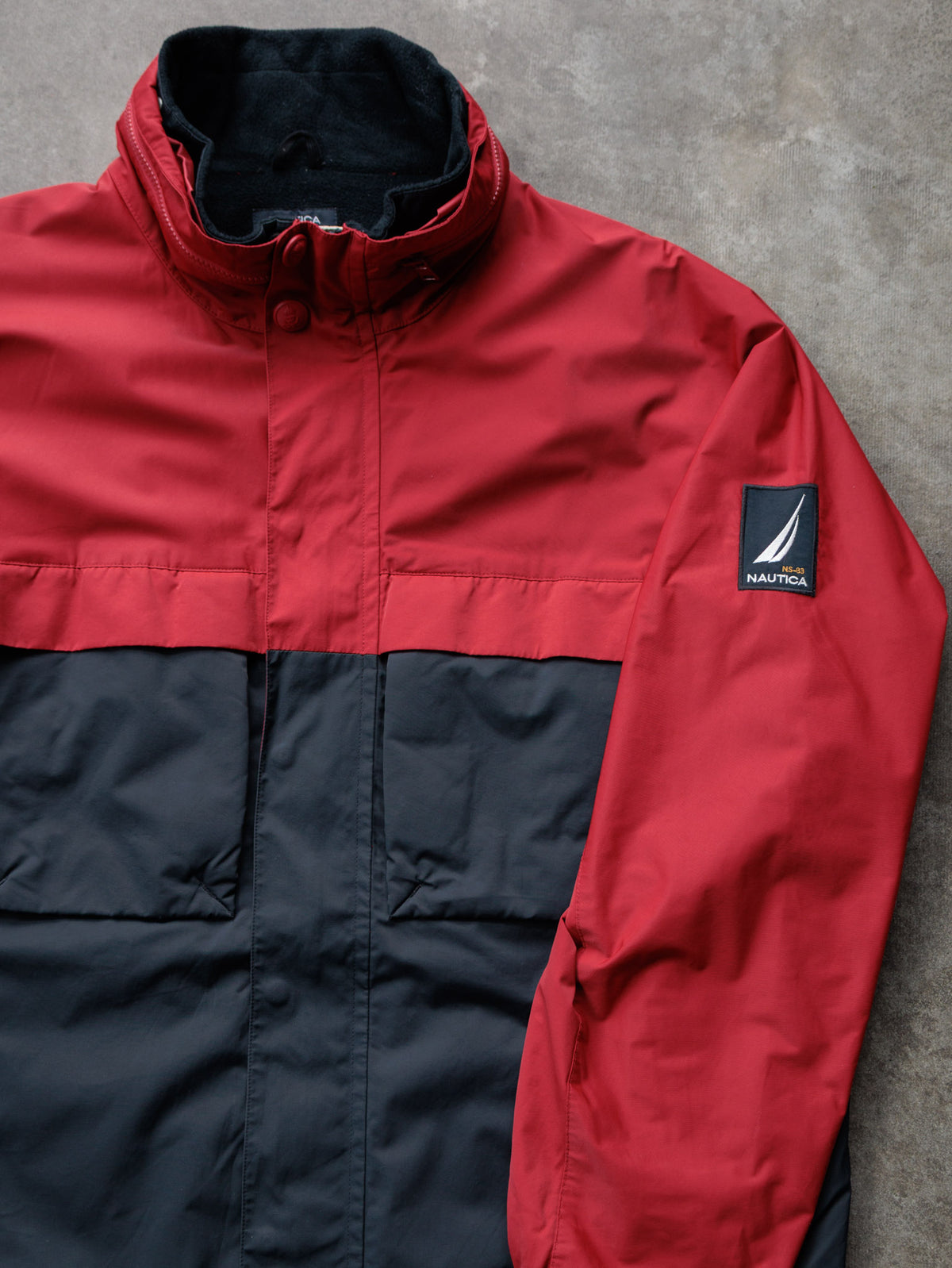 Vintage 00s Red Nautica Colourblock Jacket (2XL)