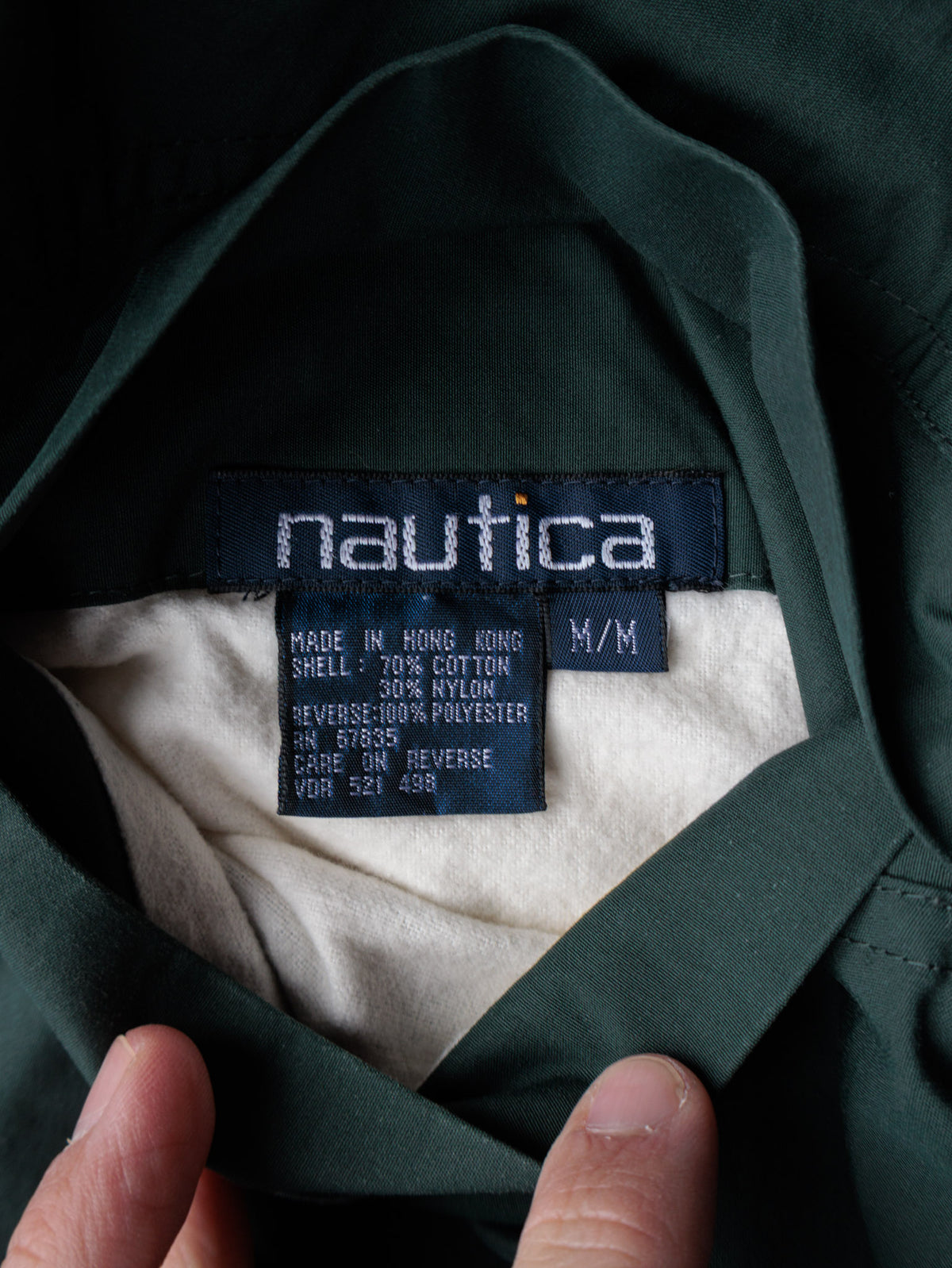 Vintage 90s Green & Navy Plaid Nautica Reversible Jacket (M)