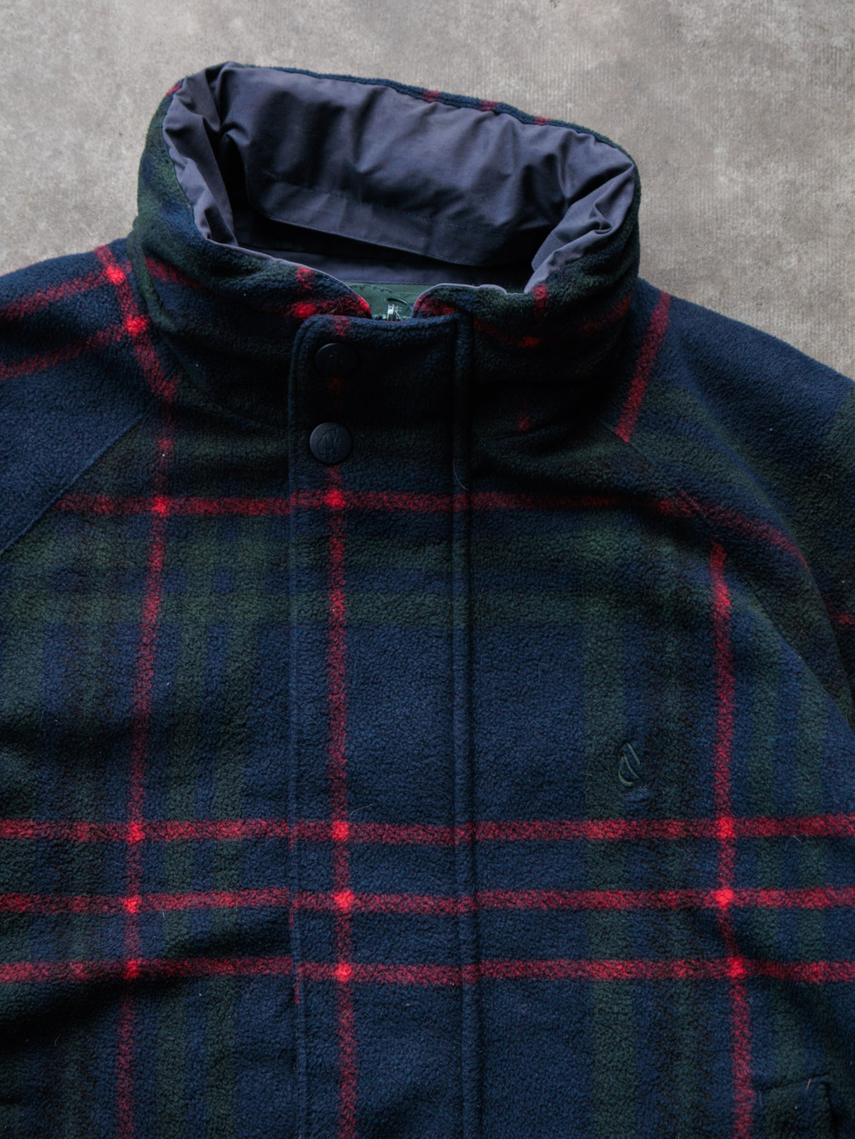 Vintage 90s Green & Navy Plaid Nautica Reversible Jacket (M)