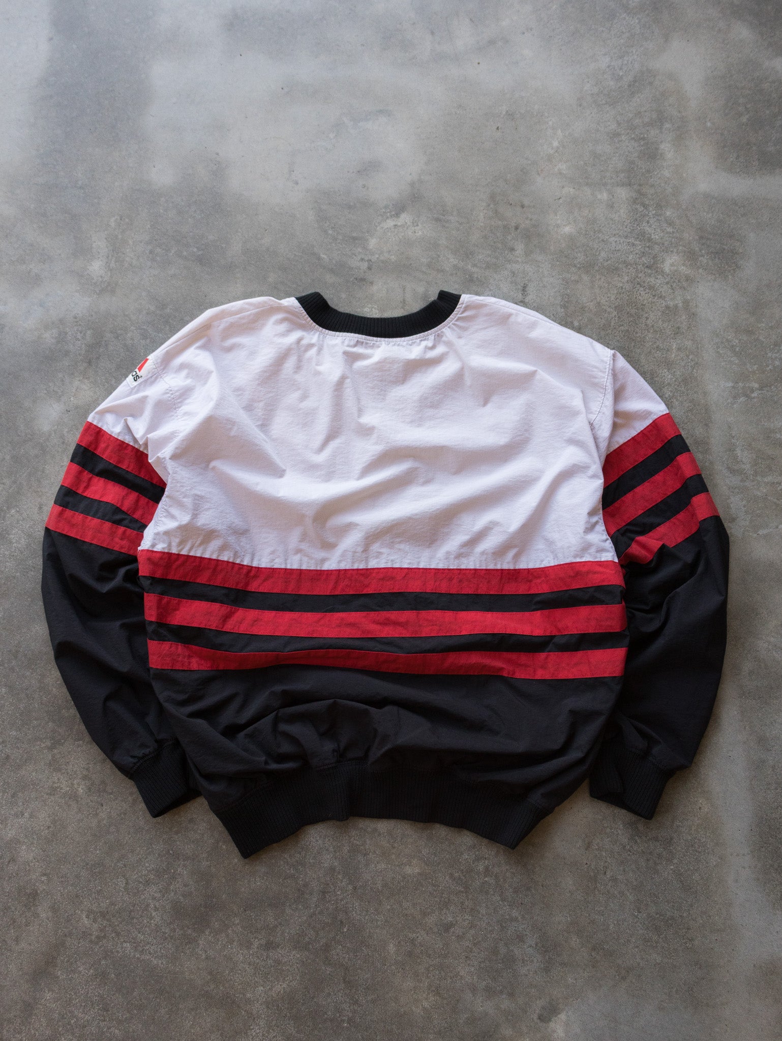 Vintage 90s White & Black Nebraska Huskers Adidas V-Neck Pullover Jacket (XL)