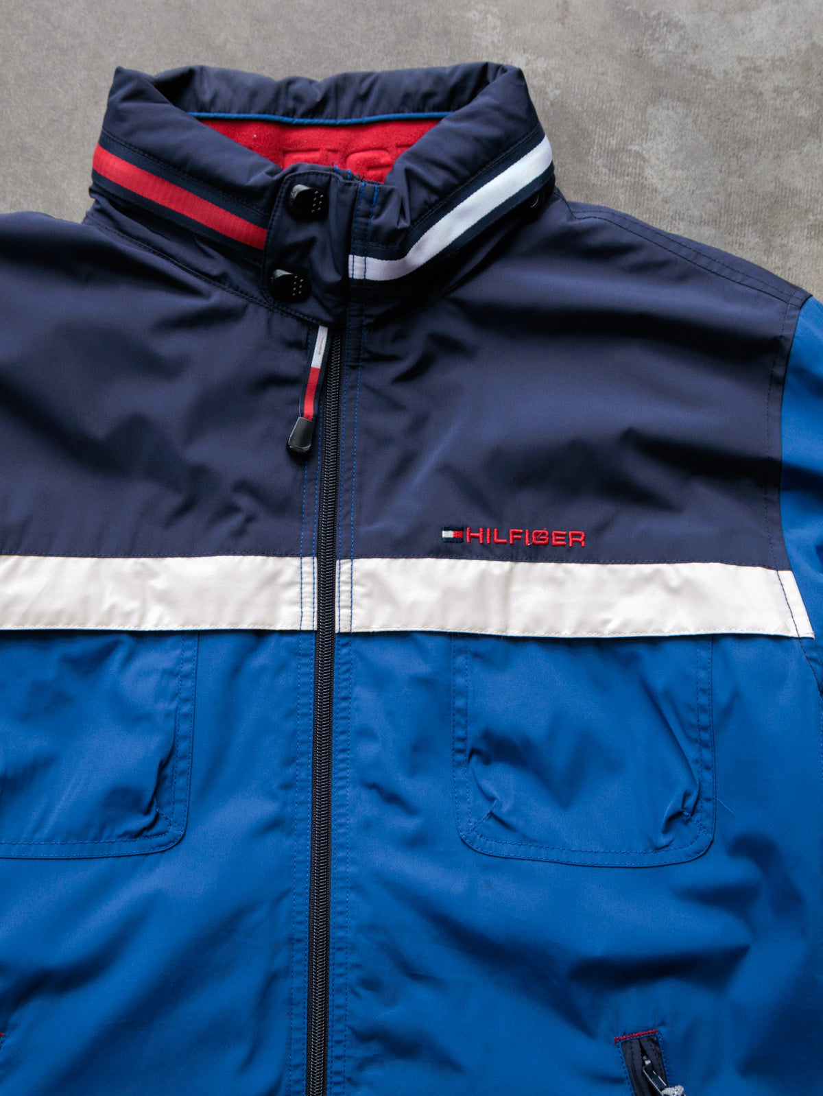 Vintage 00s Blue Tommy Hilfiger Colourblock Jacket (L)