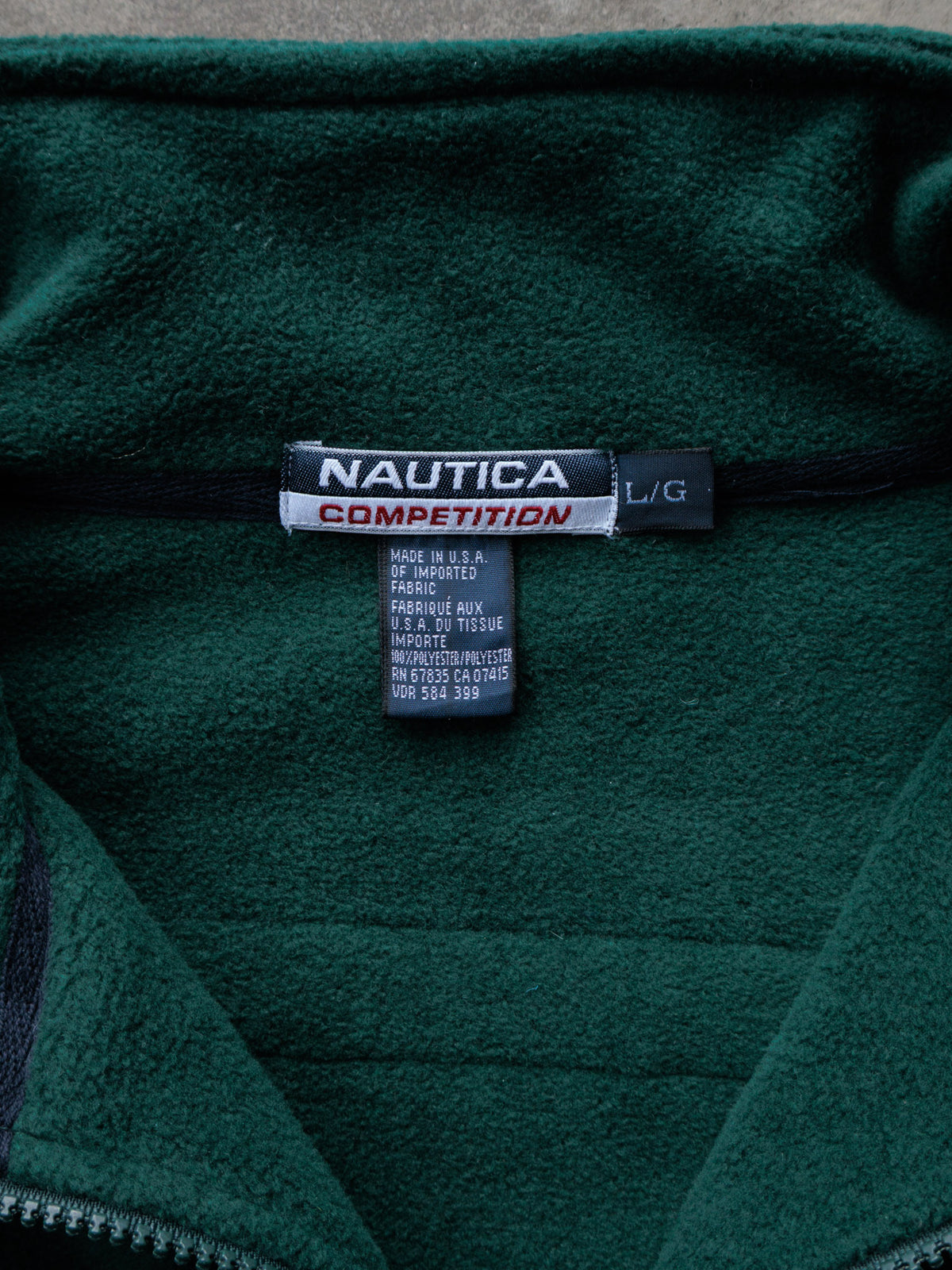 Vintage 90s Green Nautica Competition Fleece Quarter Zip (L)