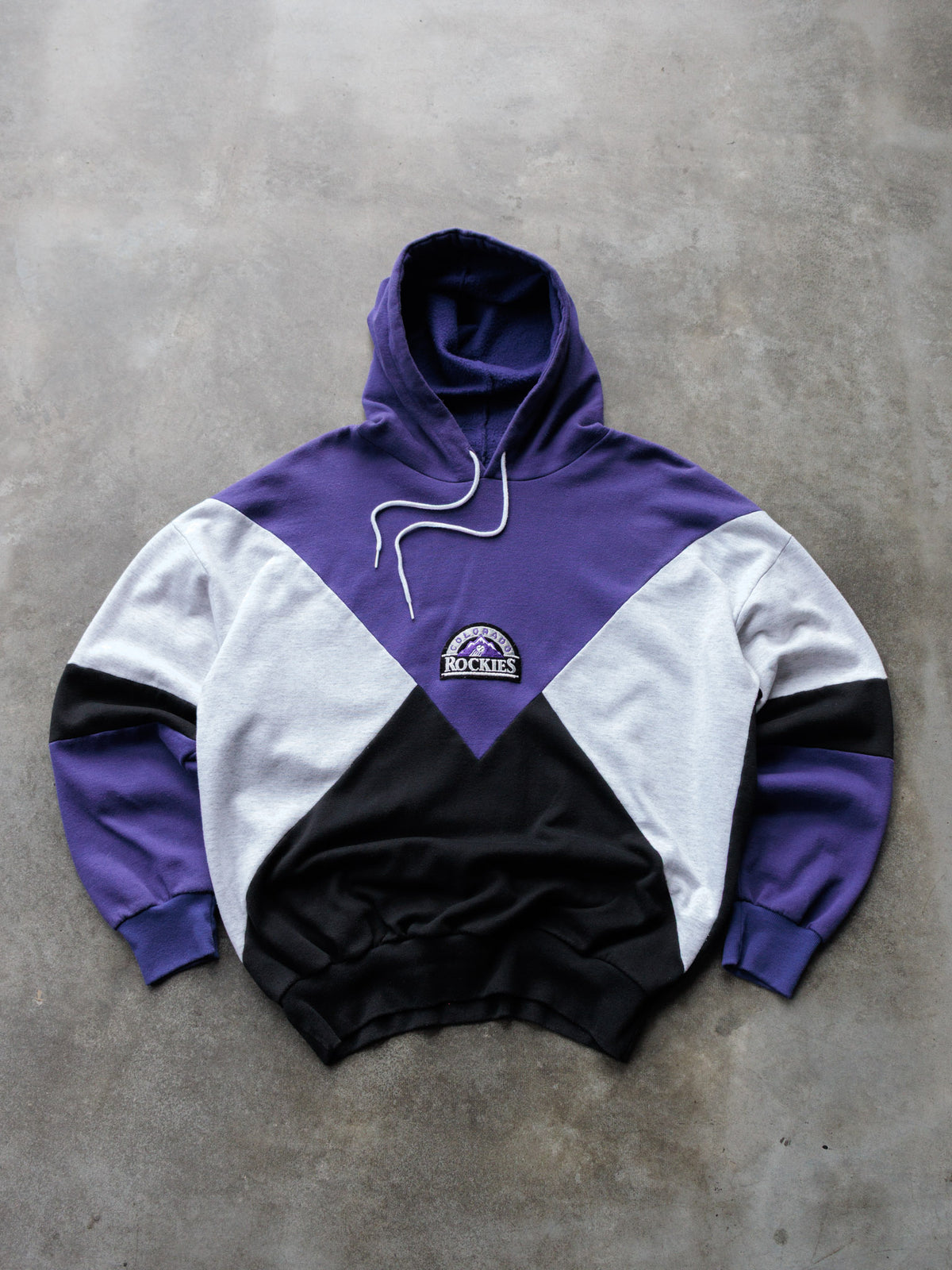 Vintage 90s Purple Colorado Rockies Colourblock Hoodie (L)