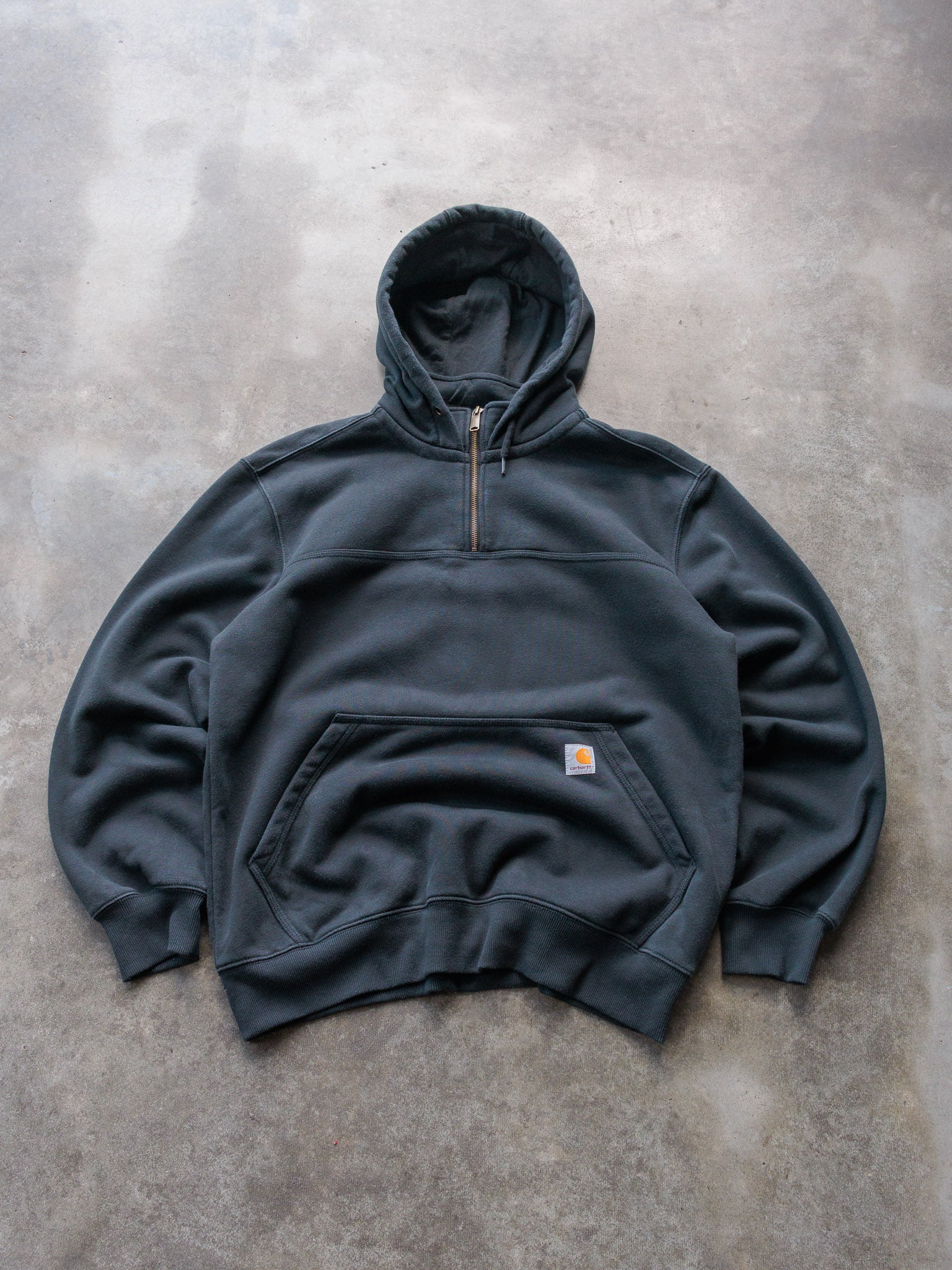Vintage Black Carhartt Quarter Zip Hoodie (L)