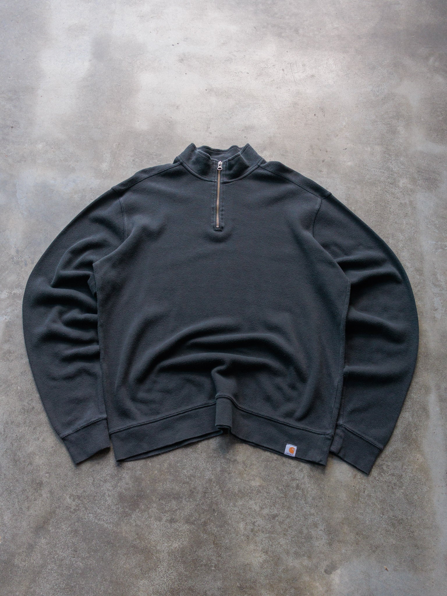 Vintage Black Carhartt Quarter Zip Sweatshirt (L)