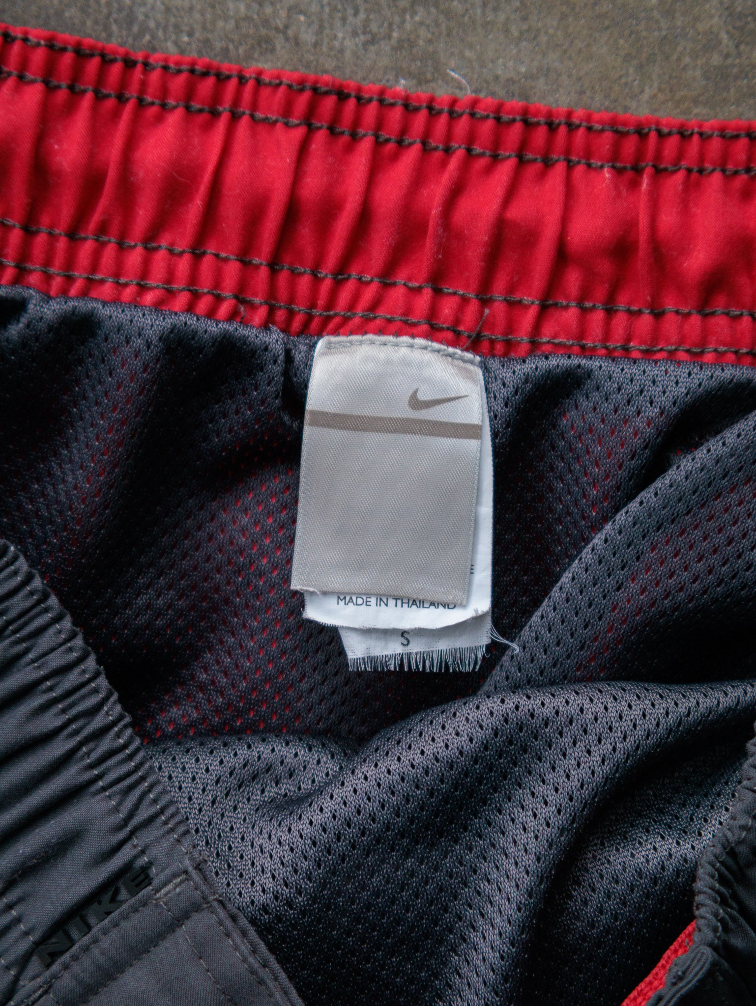 Vintage Grey & Red Nike Swim Shorts (S)