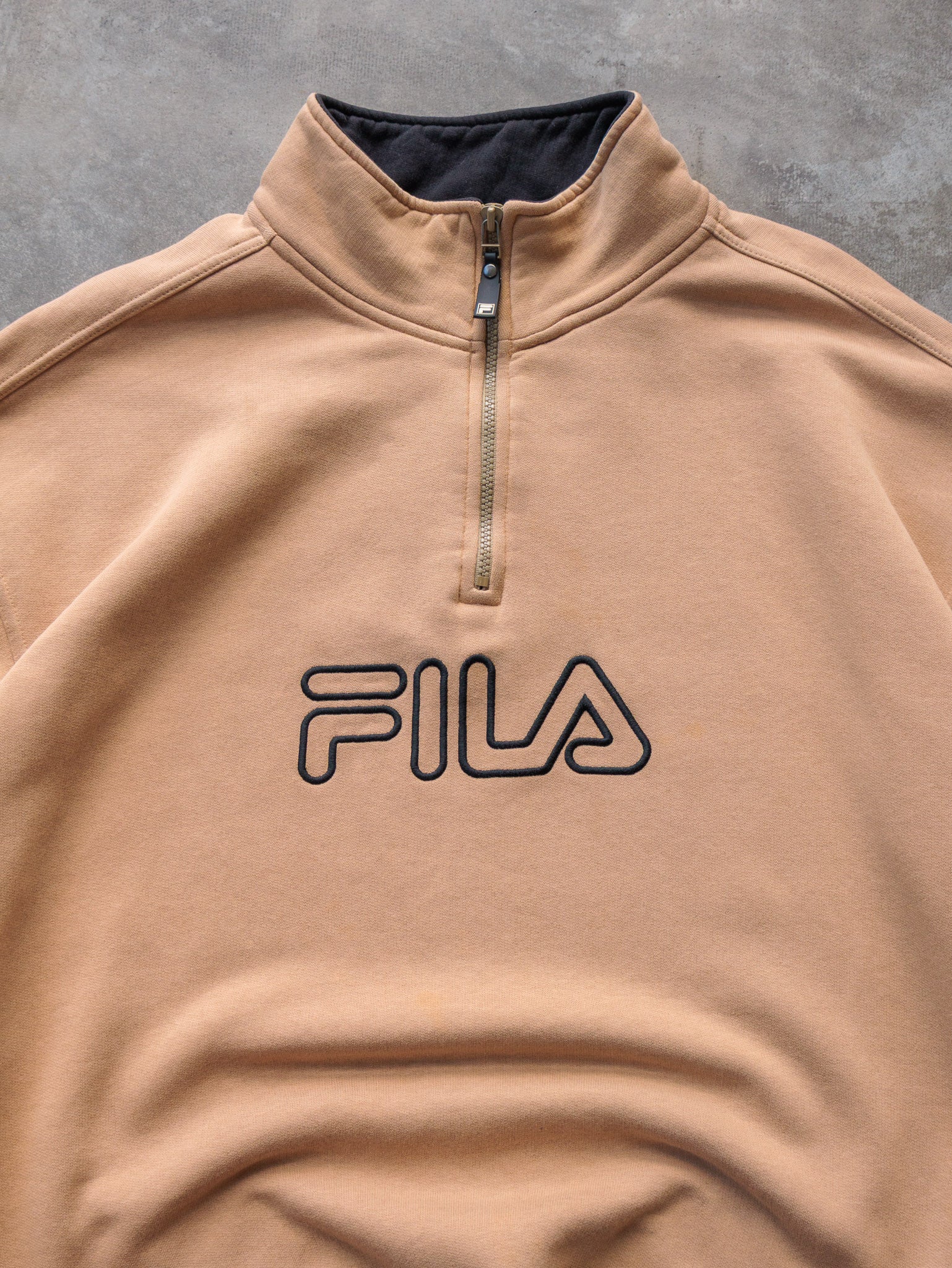 Vintage Fila Spell Out Quarter Zip Sweatshirt (2XL)
