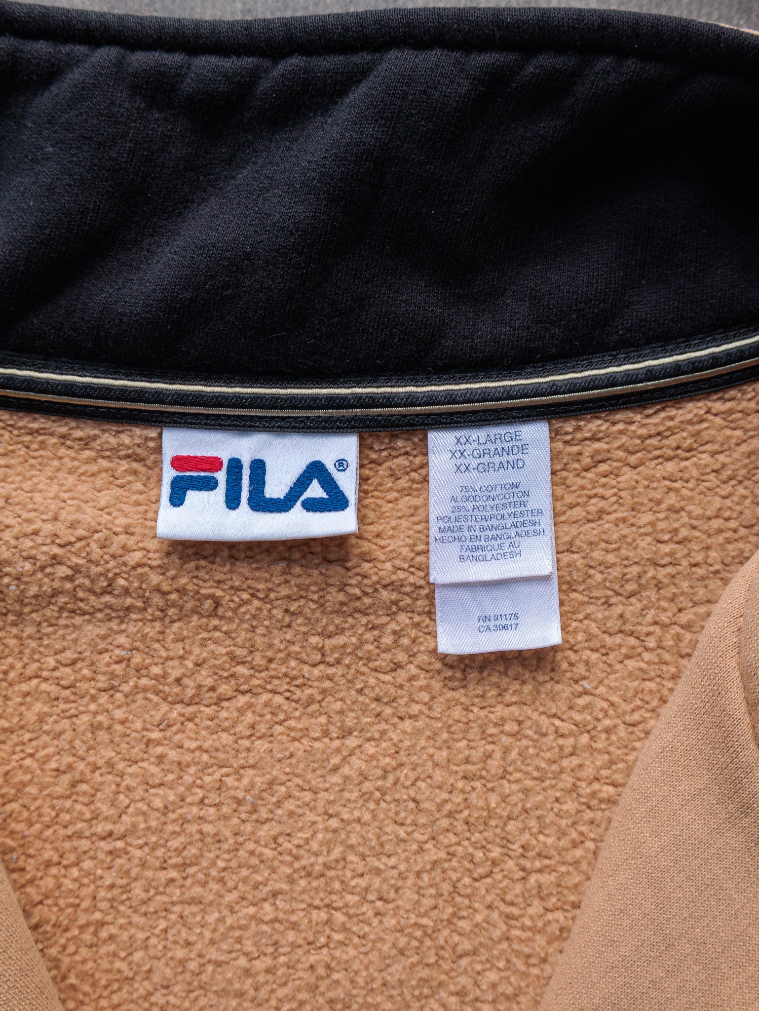 Vintage Fila Spell Out Quarter Zip Sweatshirt (2XL)