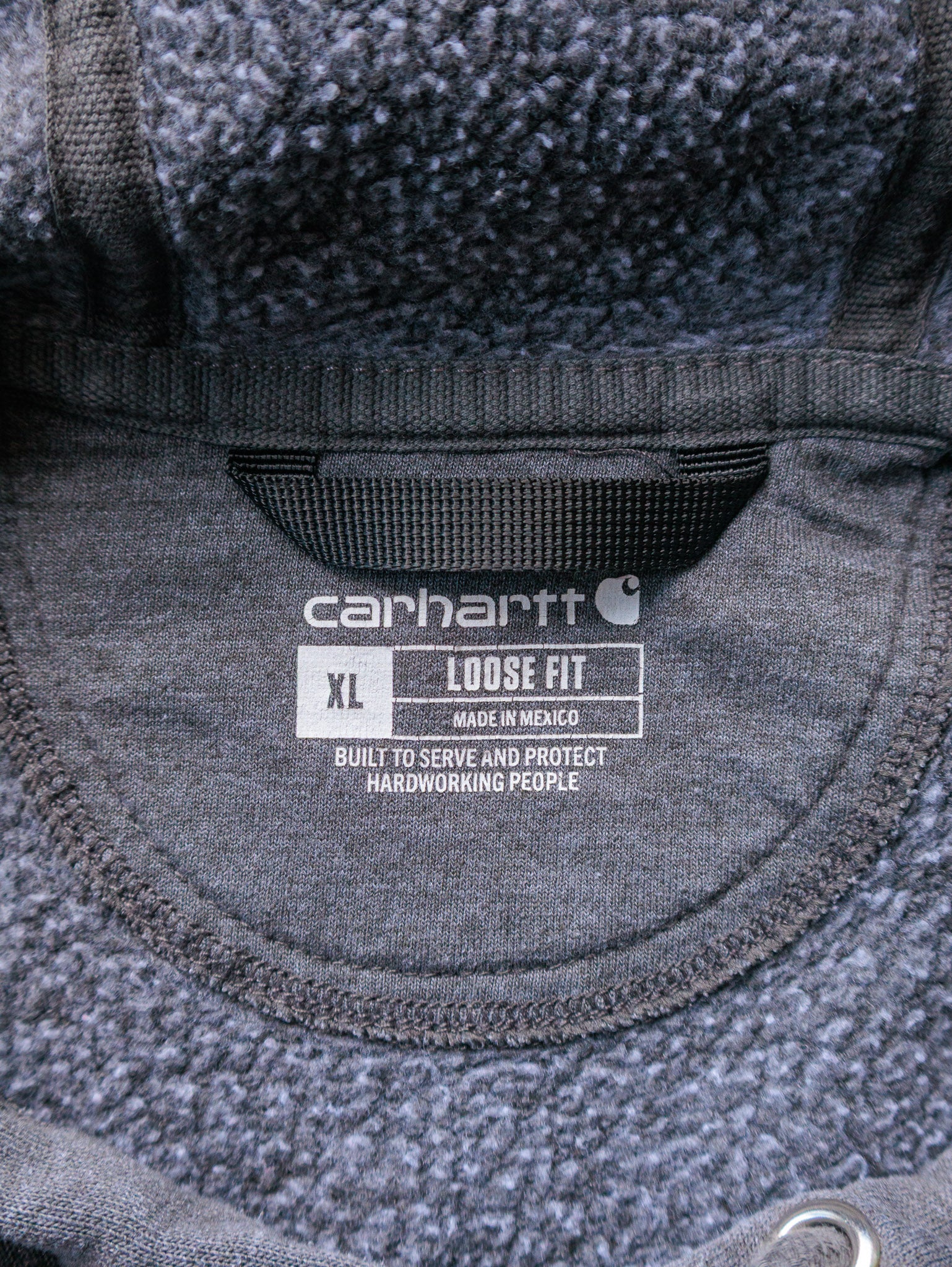 Vintage Grey Carhartt Sleeve Spell Out Hoodie (XL)