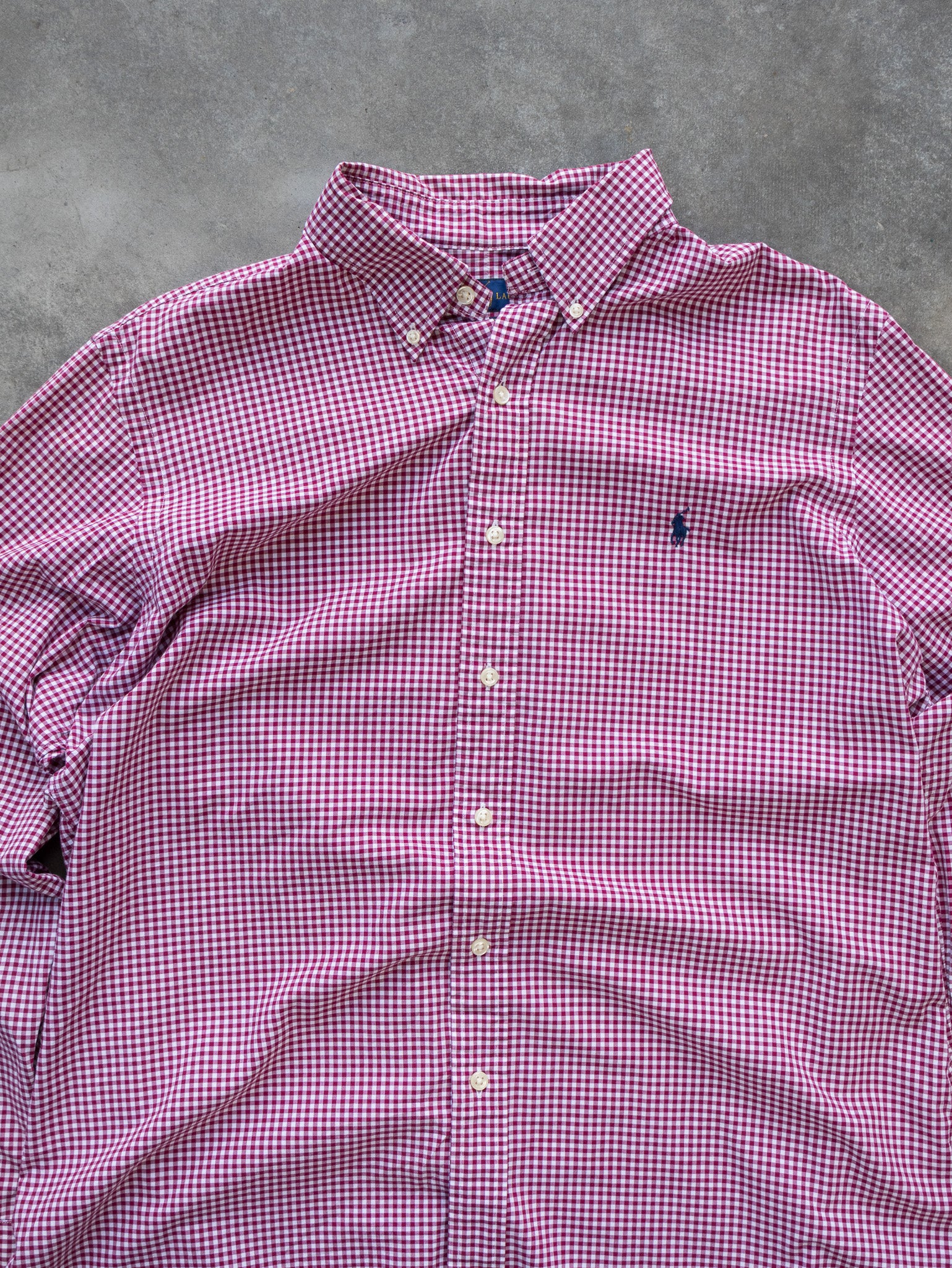 Vintage Red and White Gingham Ralph Lauren Shirt (L)