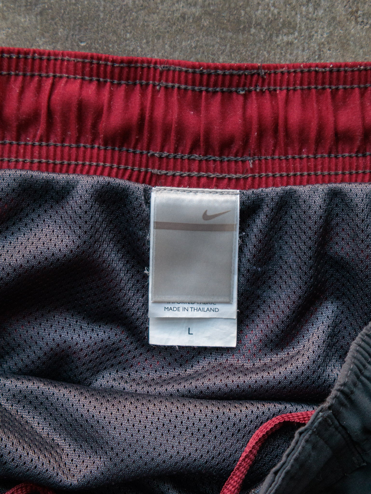 Vintage Grey & Red Nike Swim Shorts (L)
