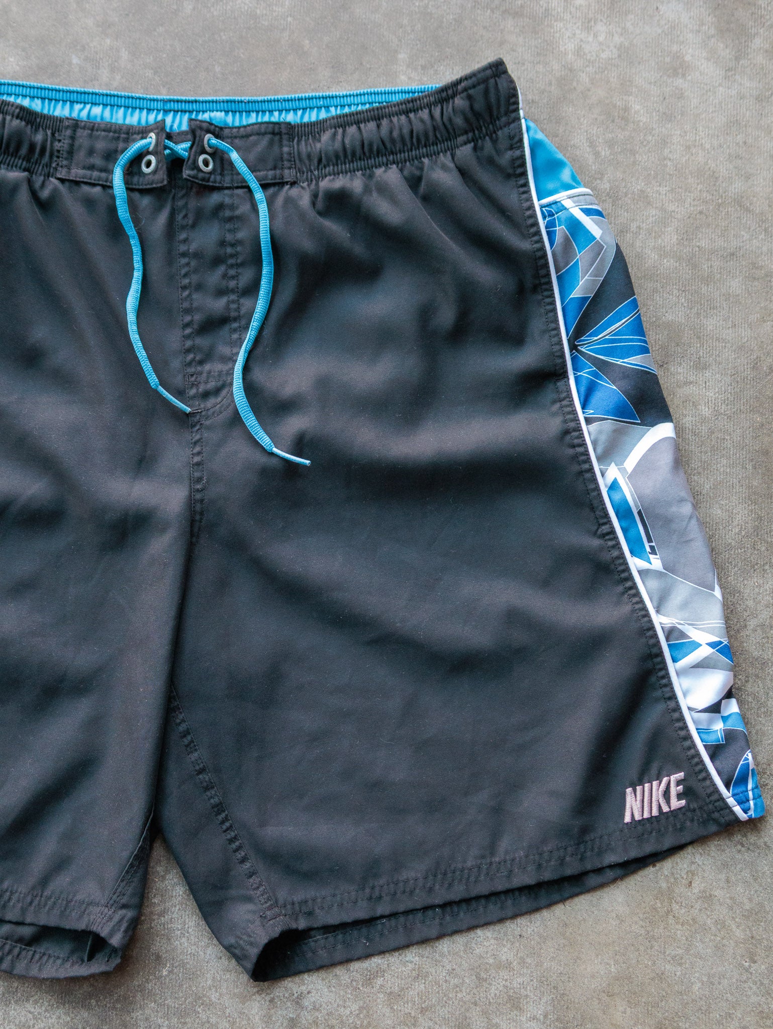 Vintage Black & Blue Nike Swim Shorts (XL)