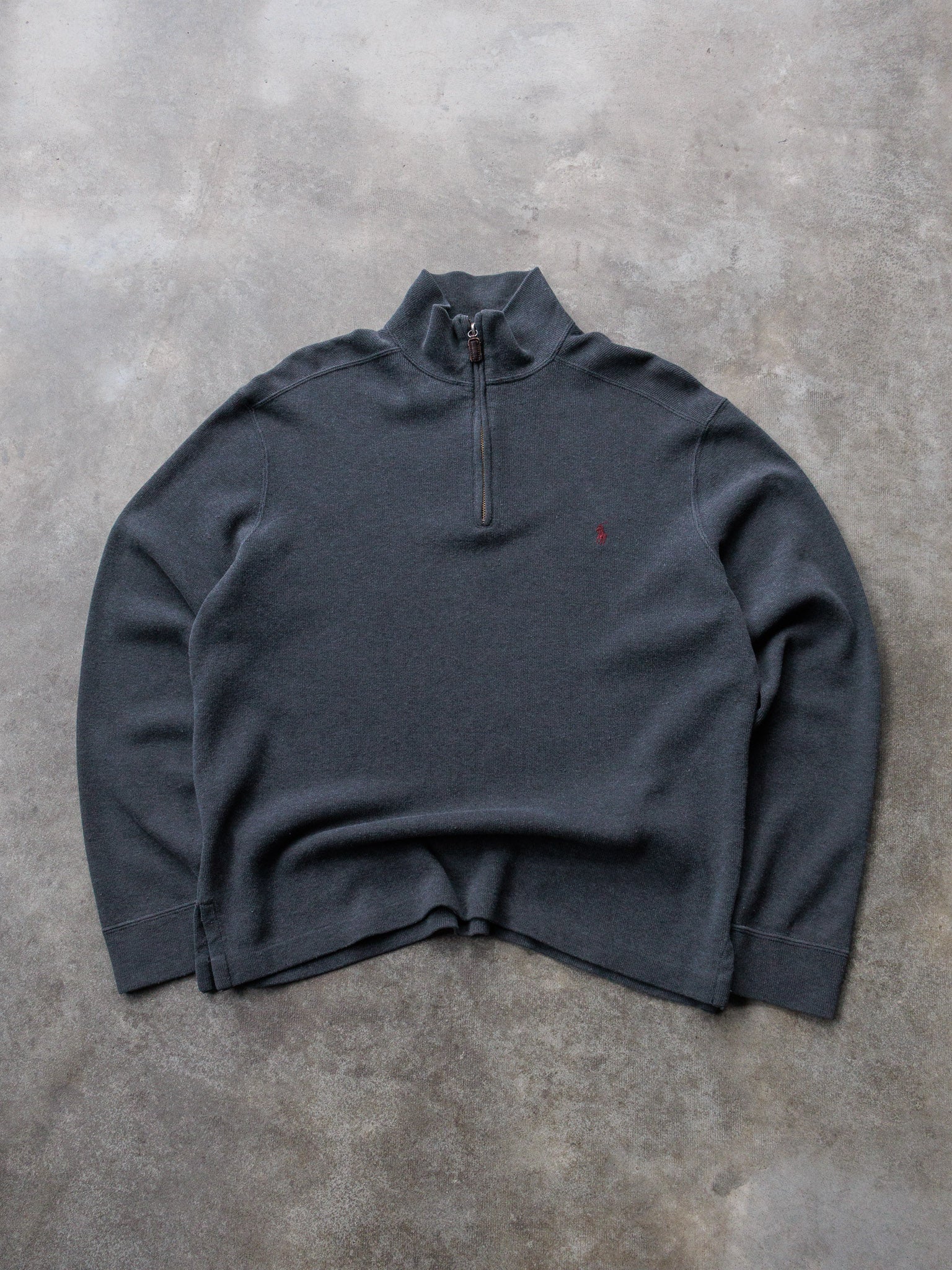 Vintage Grey Polo Ralph Lauren Quarter Zip Sweatshirt (S)