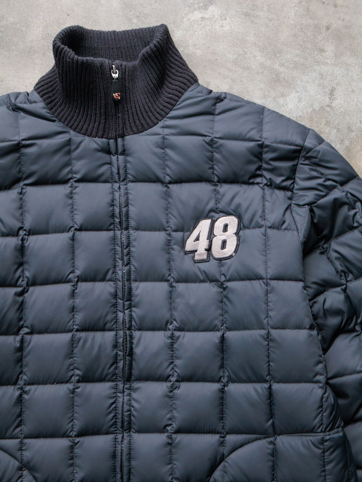 Vintage 00s Black Team Lowe's Racing Jimmie Johnson 48 Puffer Jacket (XL)