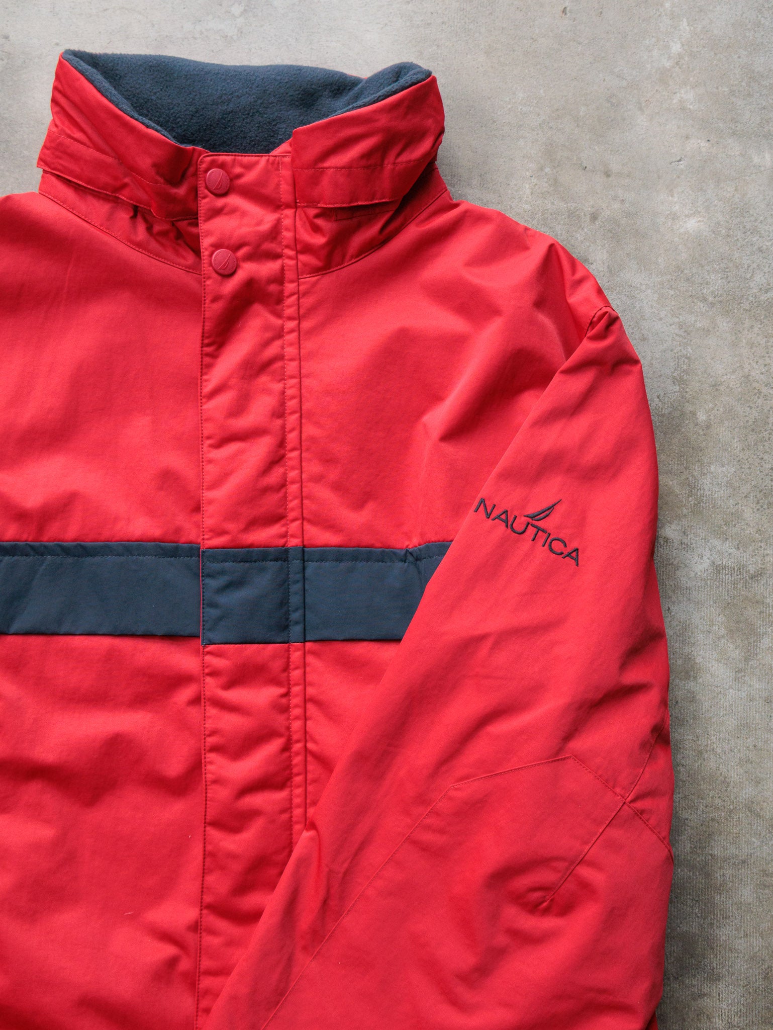 Vintage Red Nautica Full Zip Jacket (2XL)