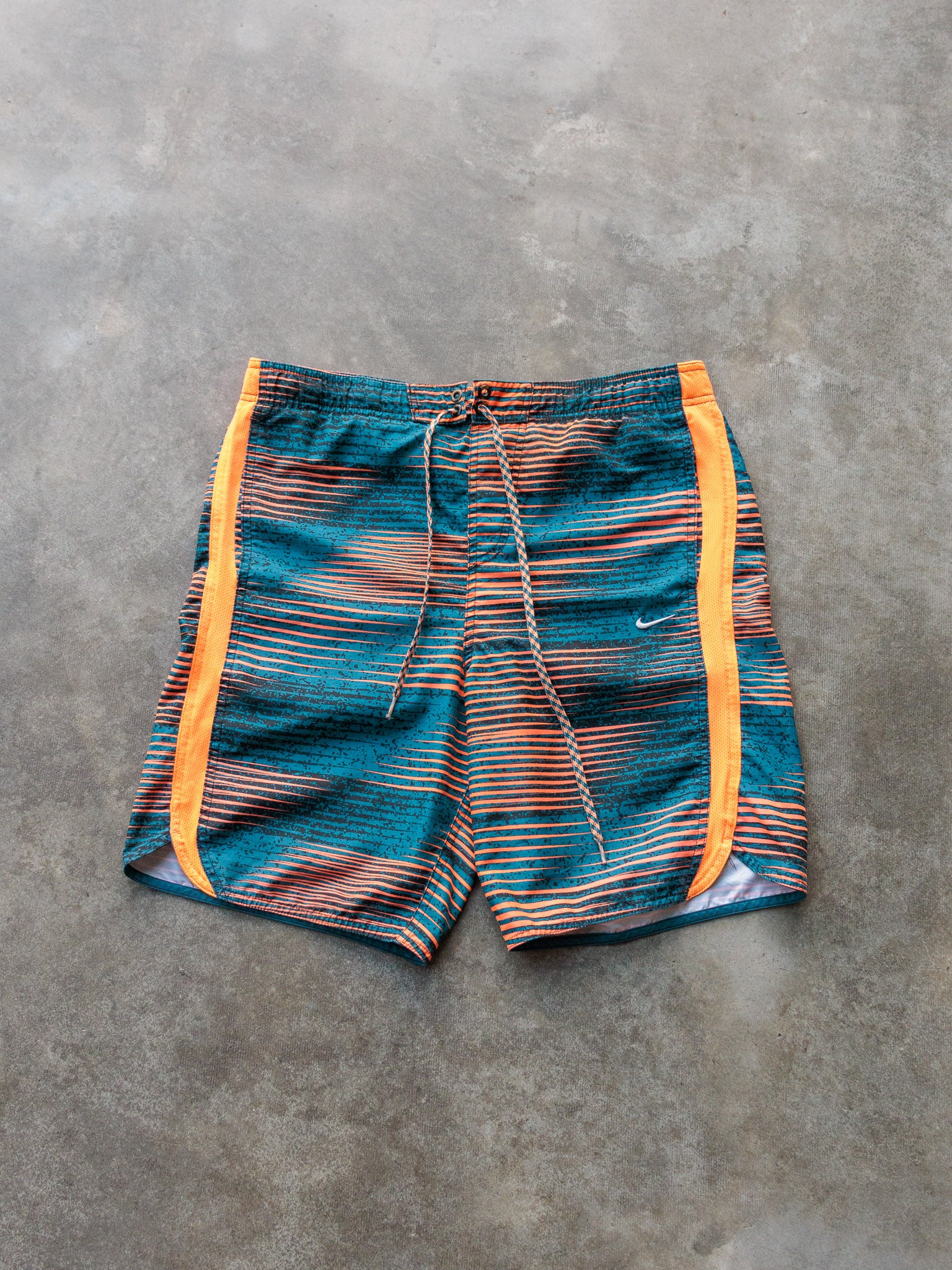 Vintage Teal & Orange Nike Swim Shorts (S)