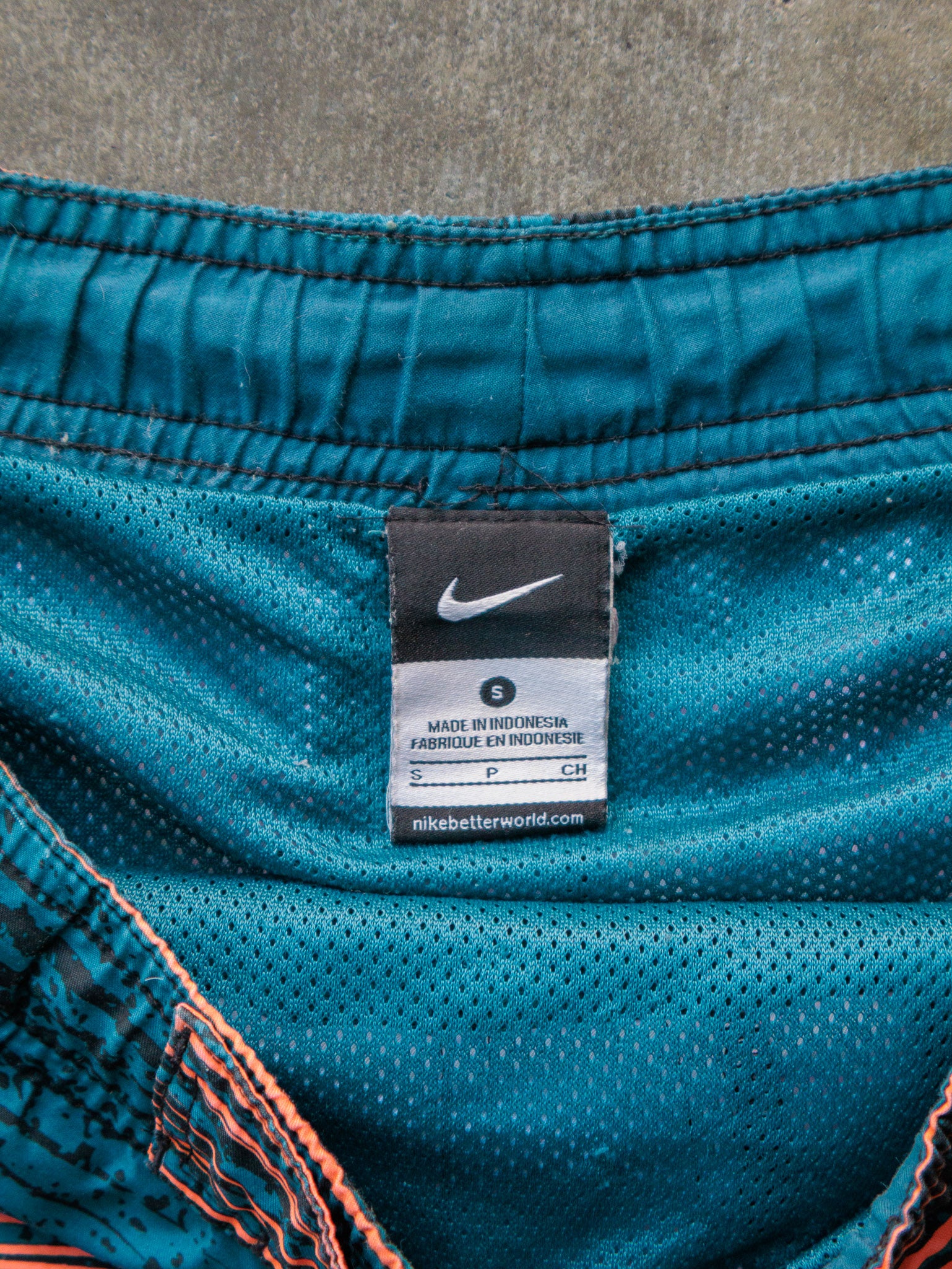 Vintage Teal & Orange Nike Swim Shorts (S)