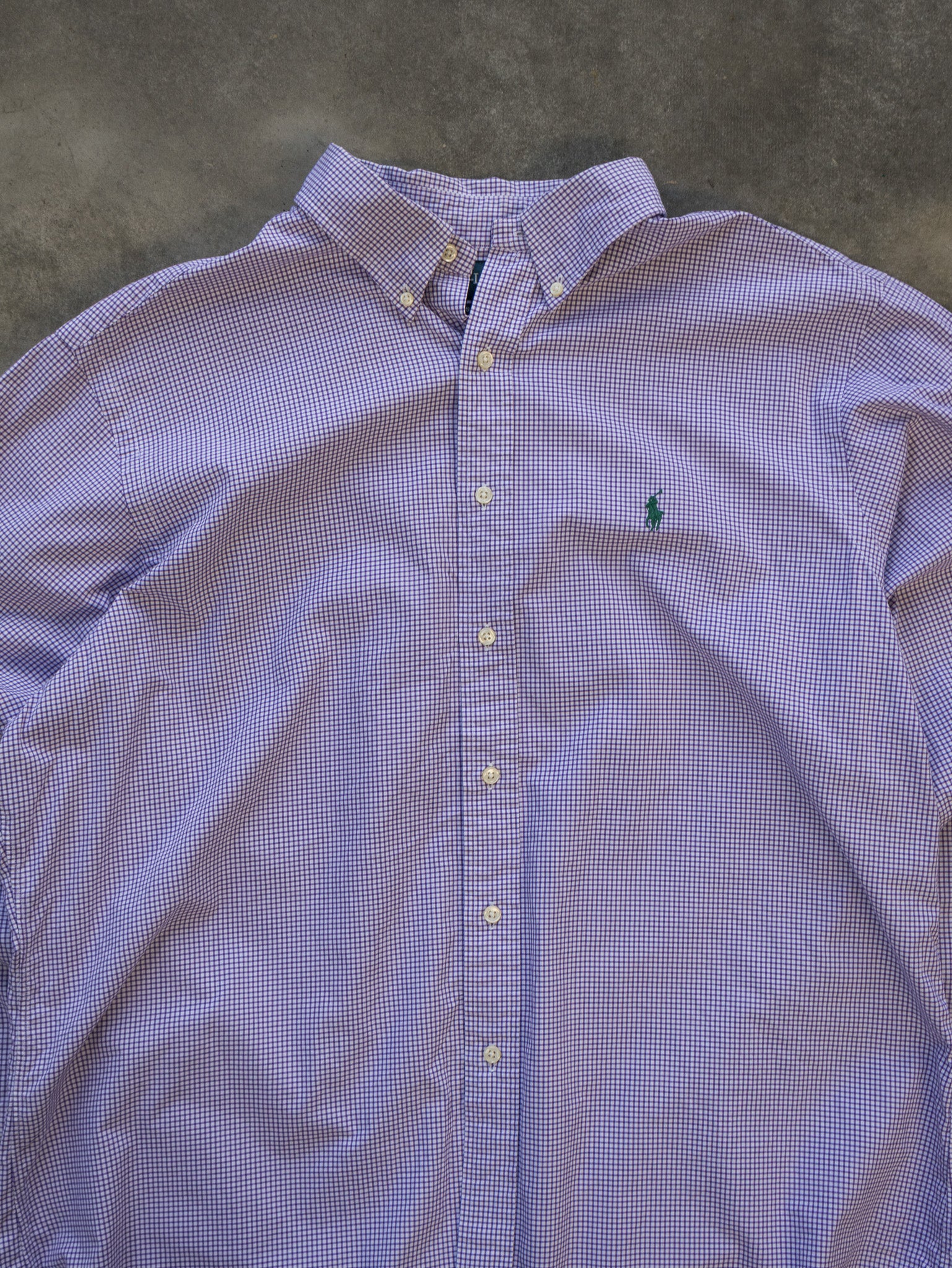 Vintage Purple Gingham Ralph Lauren Shirt (L)