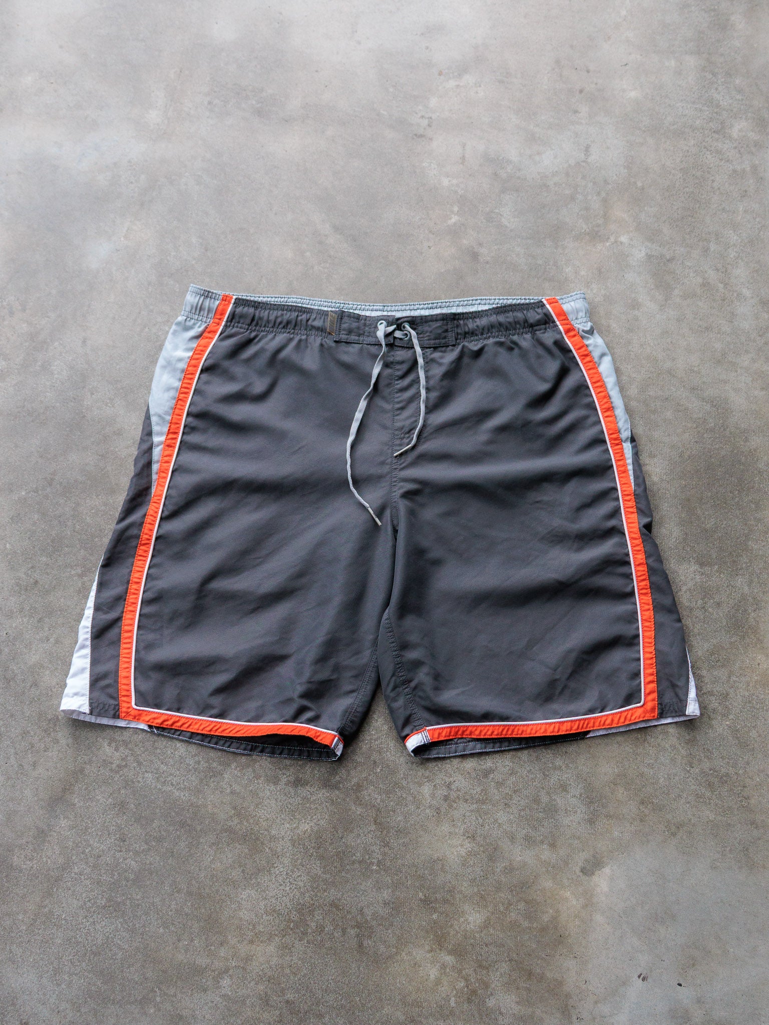 Vintage 00s Grey & Orange Nike Swim Shorts (XL)