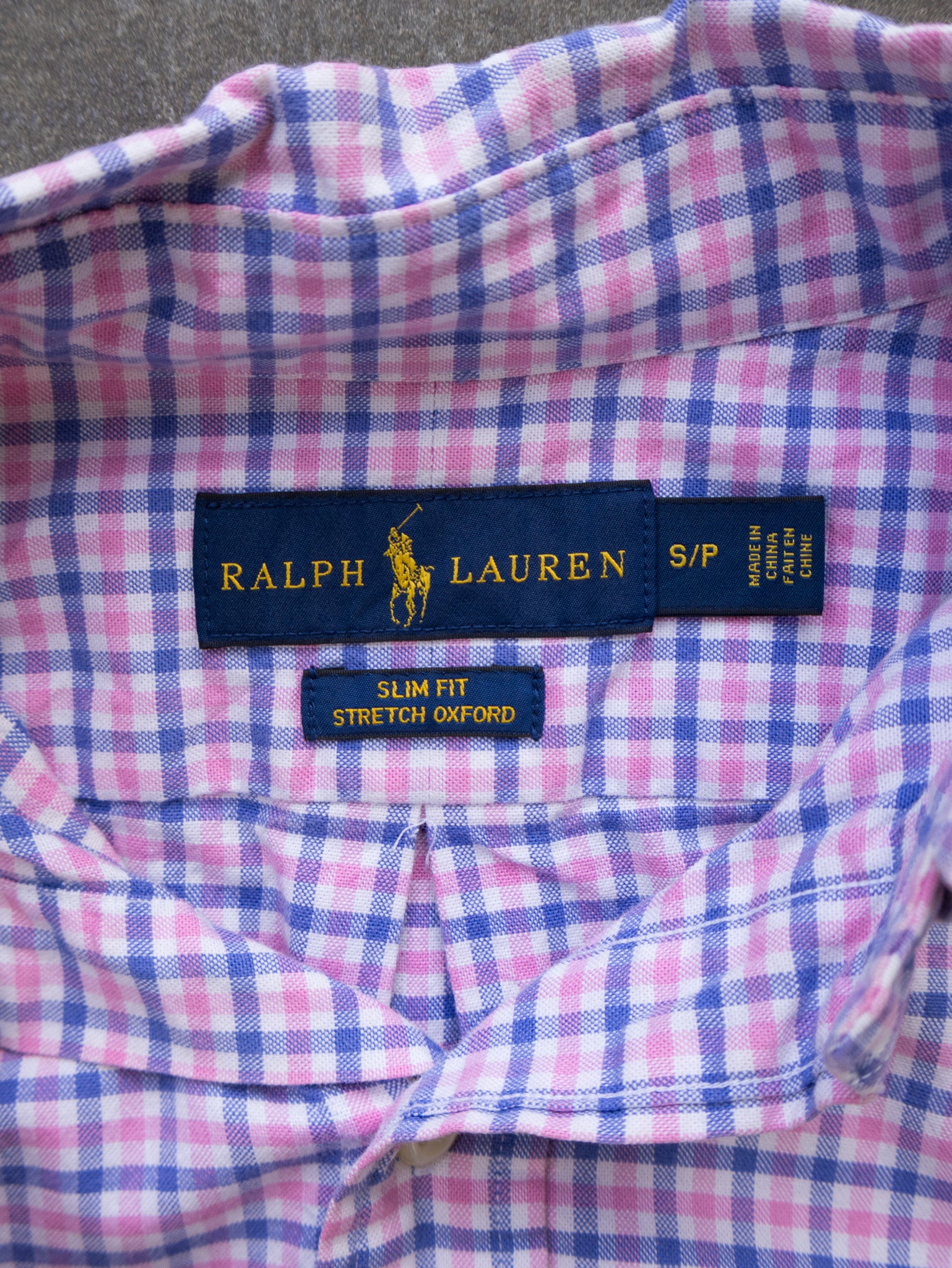Vintage Pink and Blue Check Ralph Lauren Shirt (S)