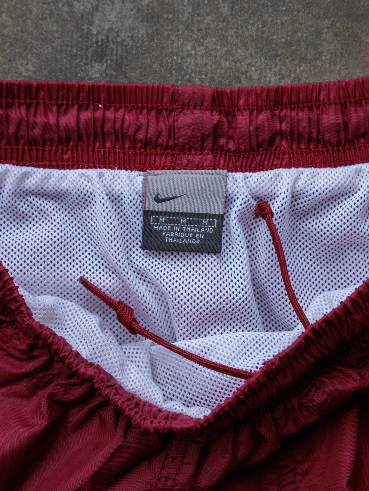 Vintage 00s Maroon Nike Swim Shorts (M)