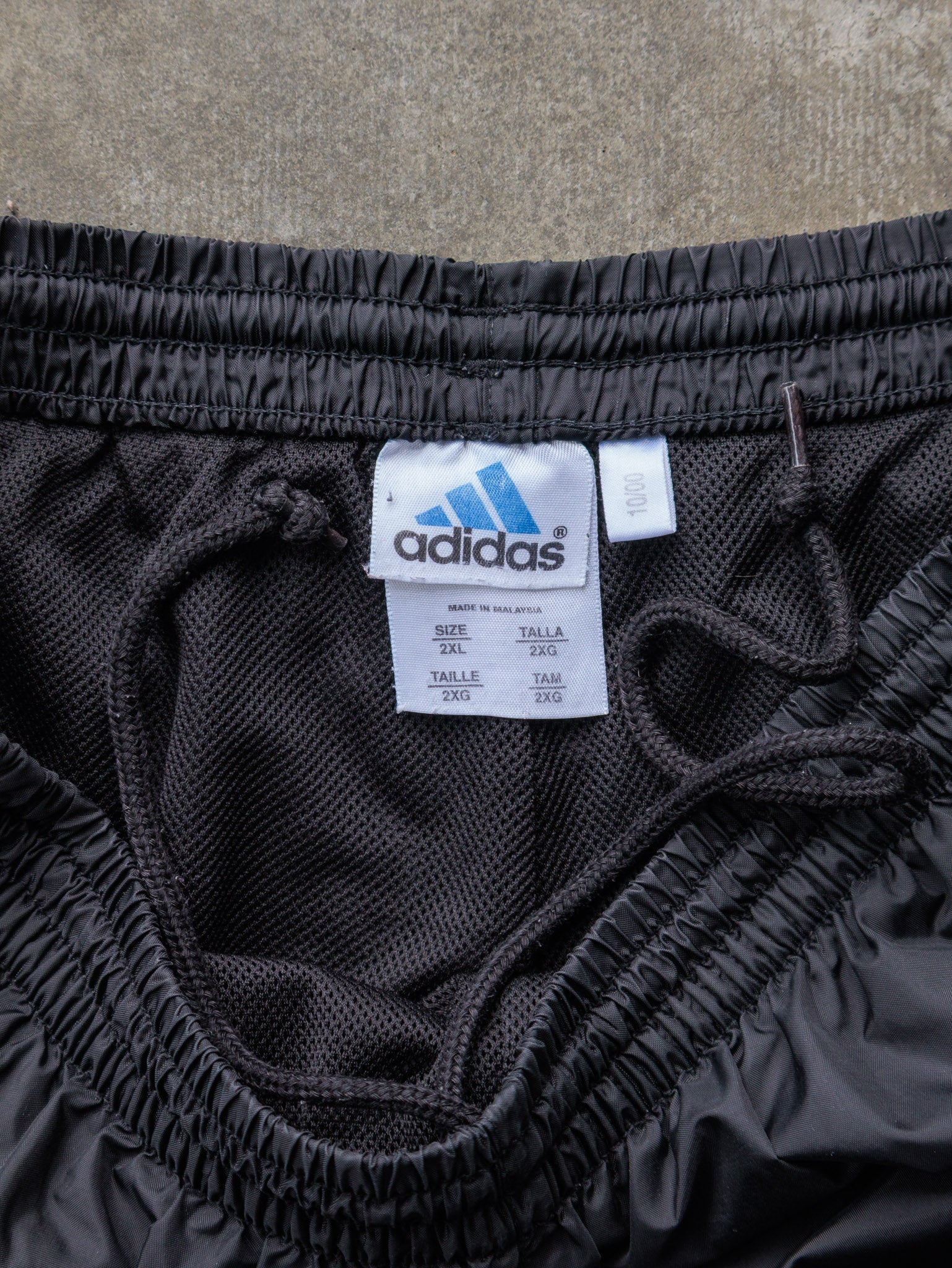 Vintage 00s Black Adidas 3 Stripe Track Pants (2XL)