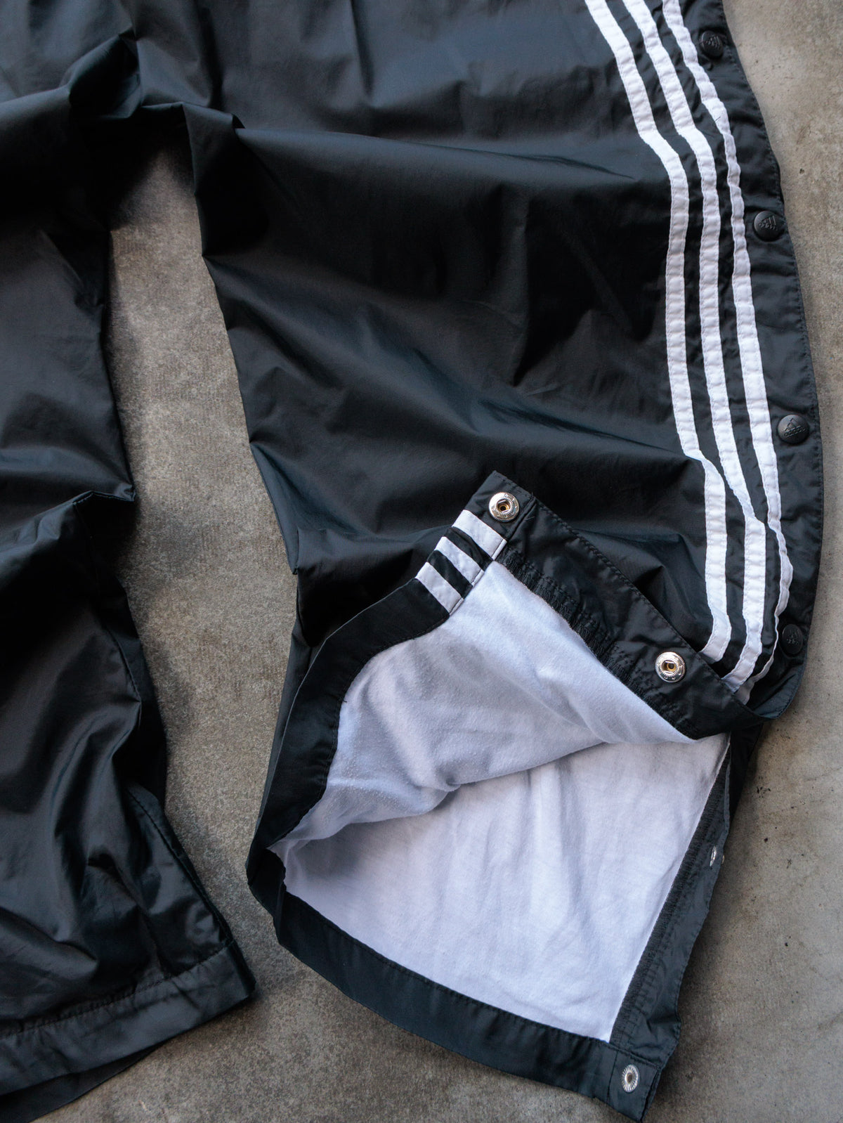 Vintage 90s Black Adidas Snap Track Pants (L)