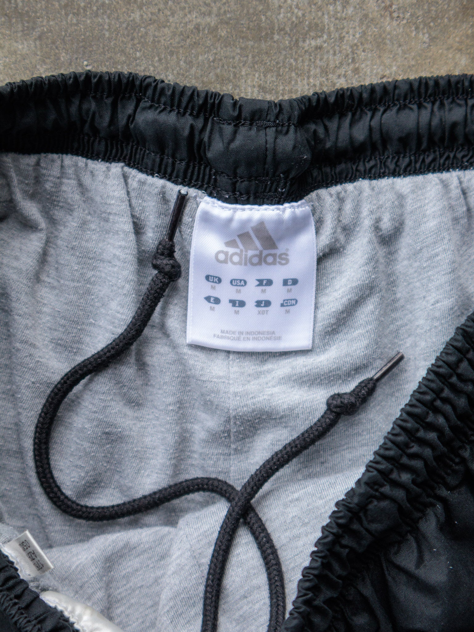 Vintage 00s Black & Blue Adidas 3 Stripe Track Pants (M)