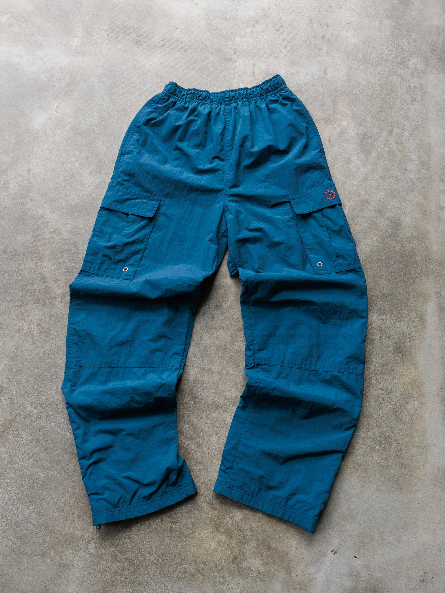 Vintage 90s Teal B.U.M. Equipment Cargo Track Pants (14-16Y)