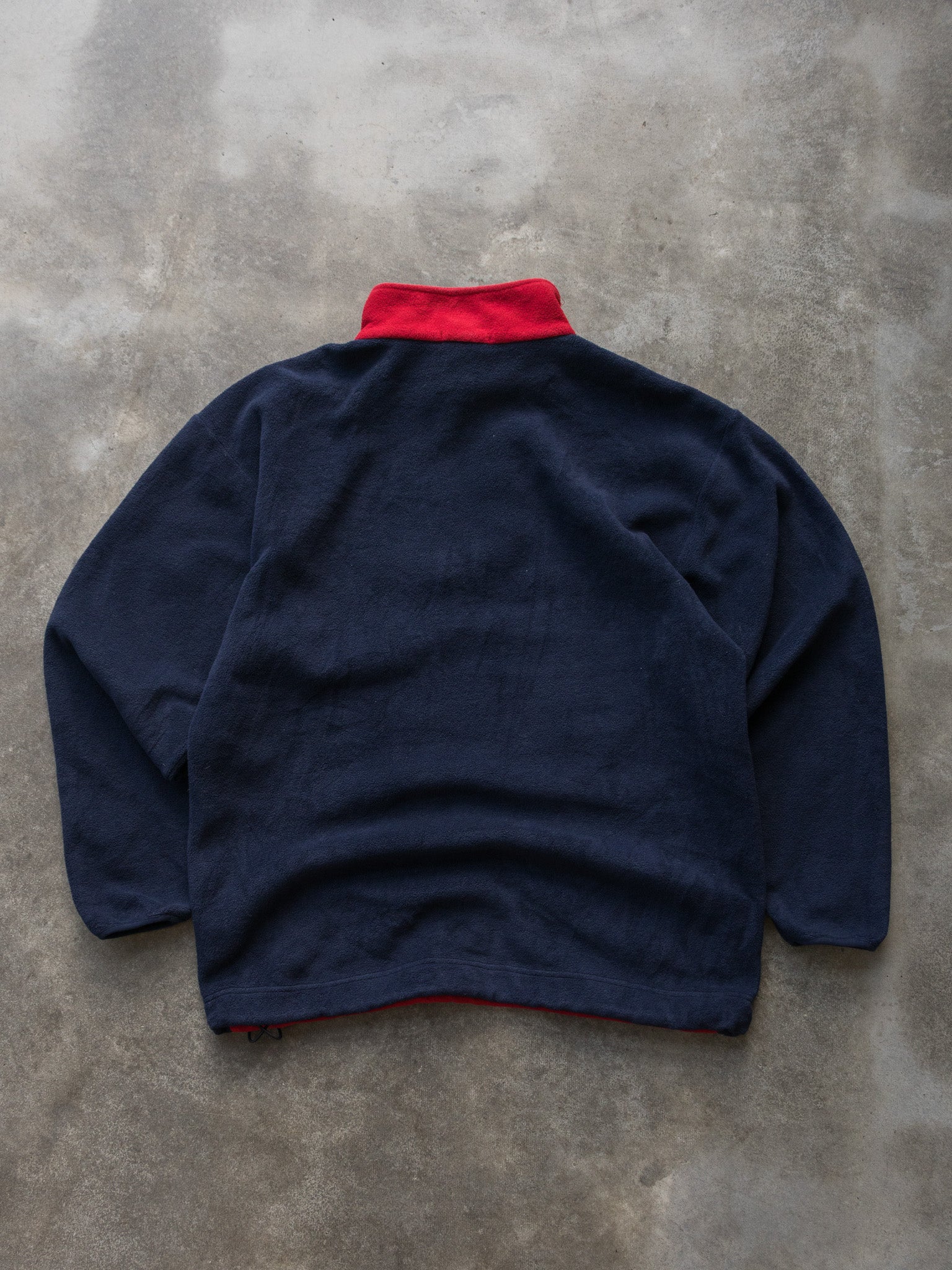 Vintage 90s Red & Navy Nautica Quarter Zip Fleece Sweatshirt (L)