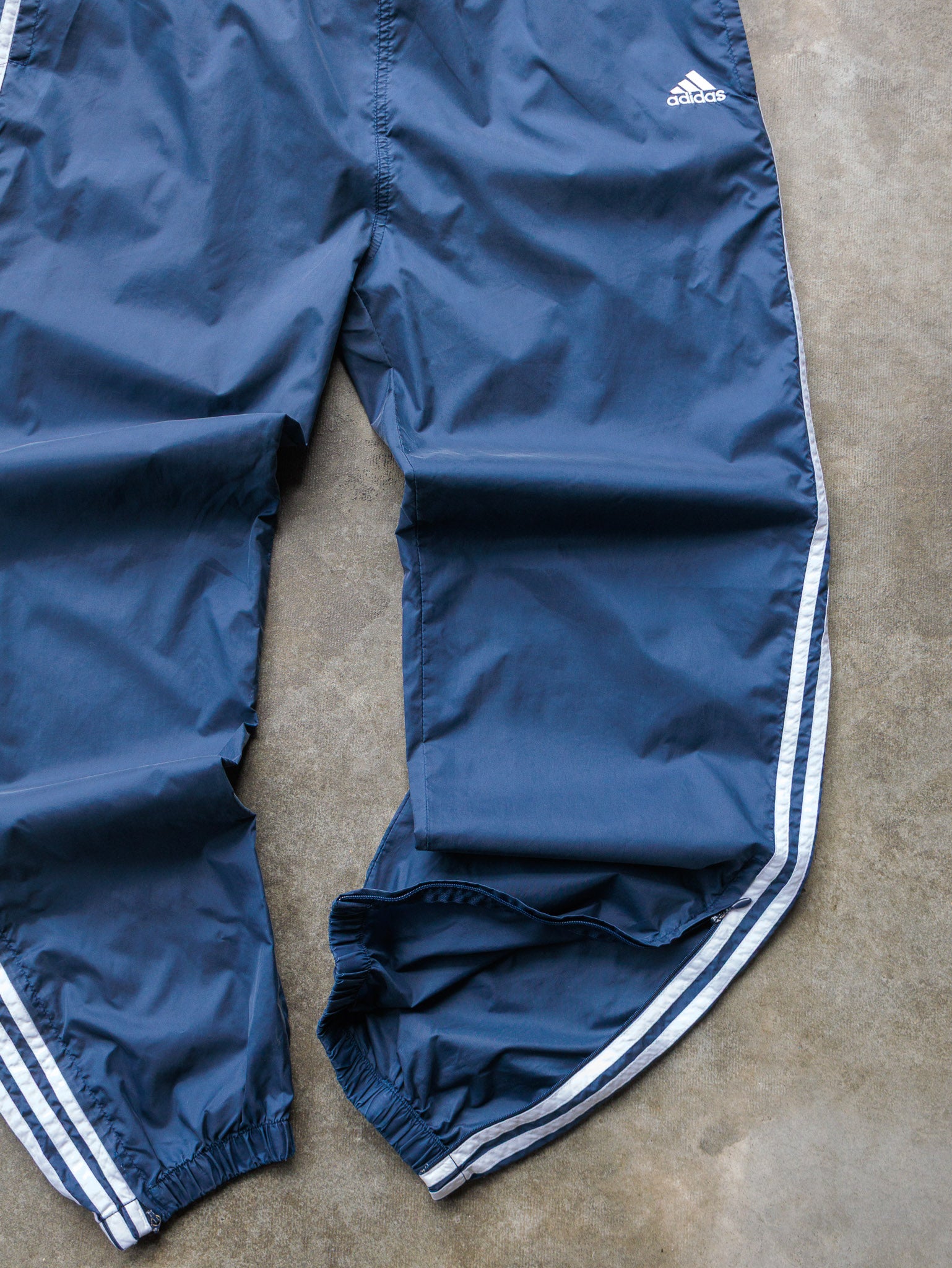 Vintage 90s Navy Adidas 3 Stripe Track Pants (XL)