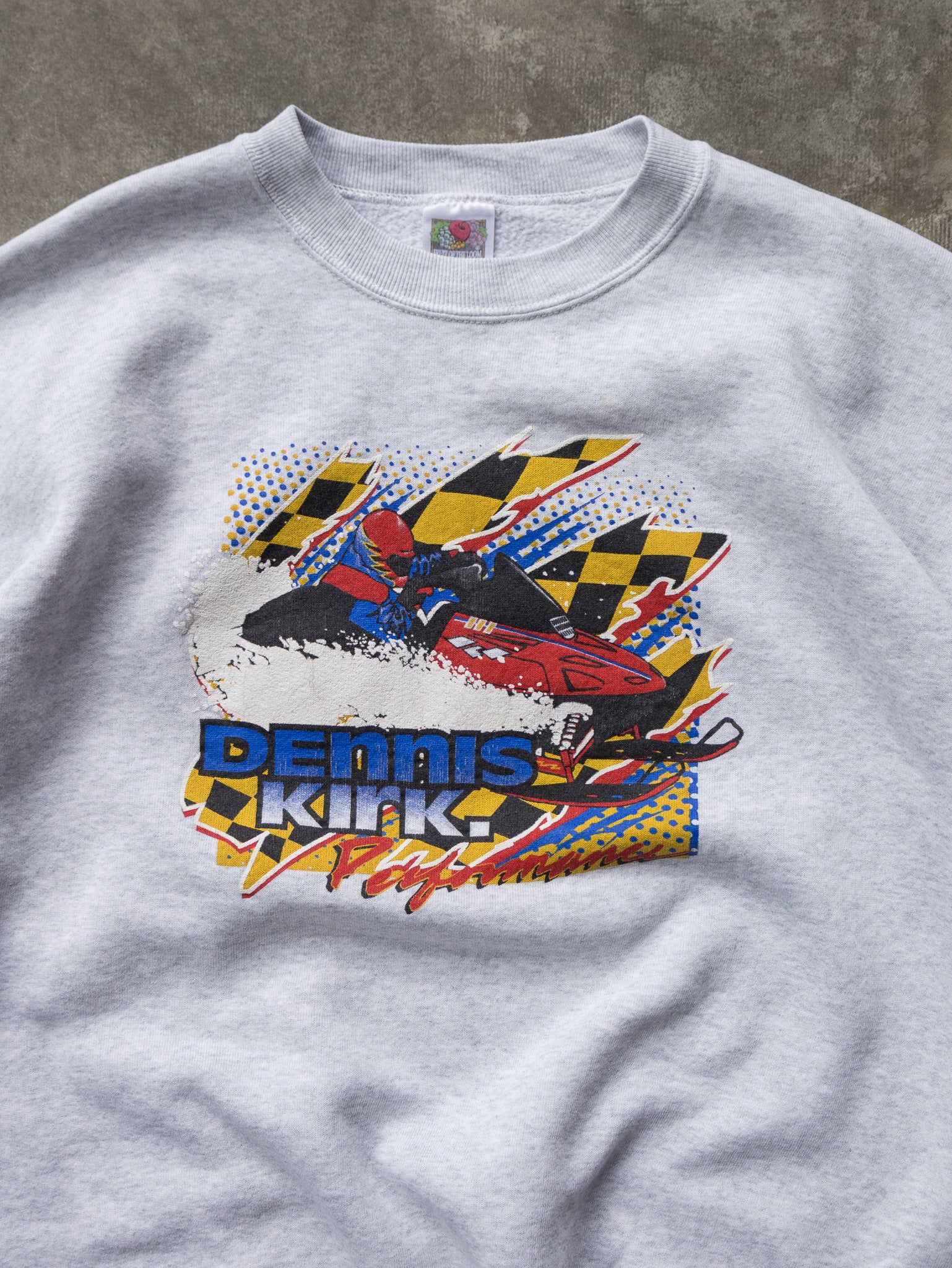 Vintage 00s Grey Dennis Kirk Performance Snowmobile Sweatshirt (XL)