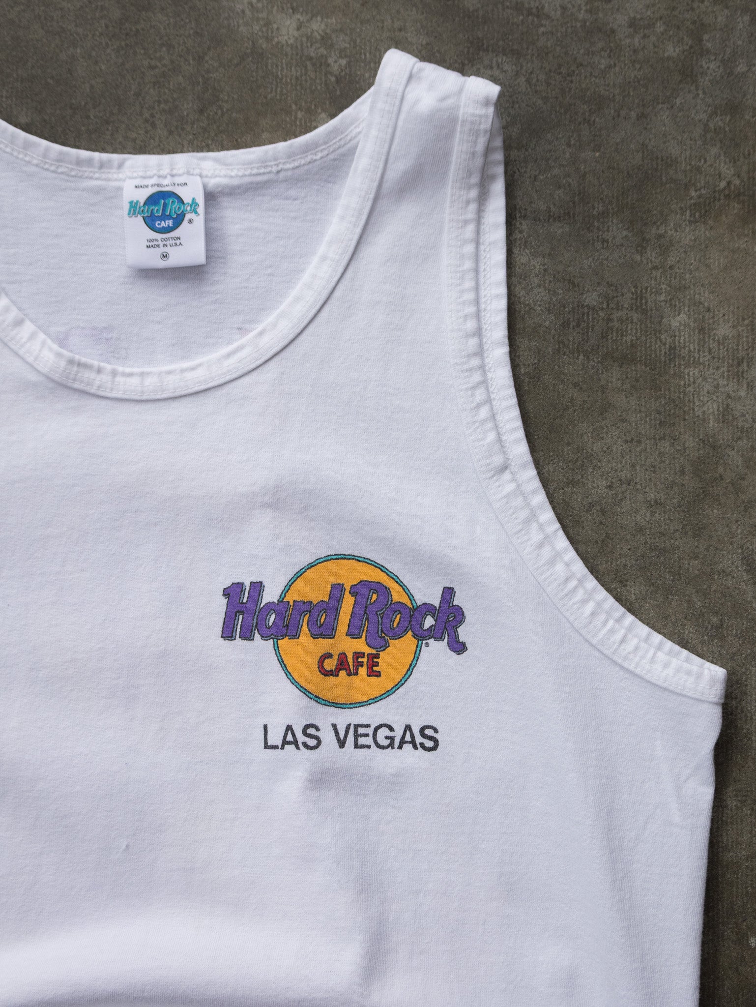 Vintage 90s White Hard Rock Cafe Las Vegas Tank (M)