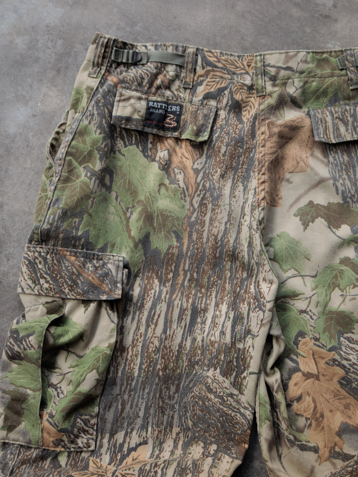 Vintage Green Realtree Camo Rattlers Brand Cargo Pants (-)