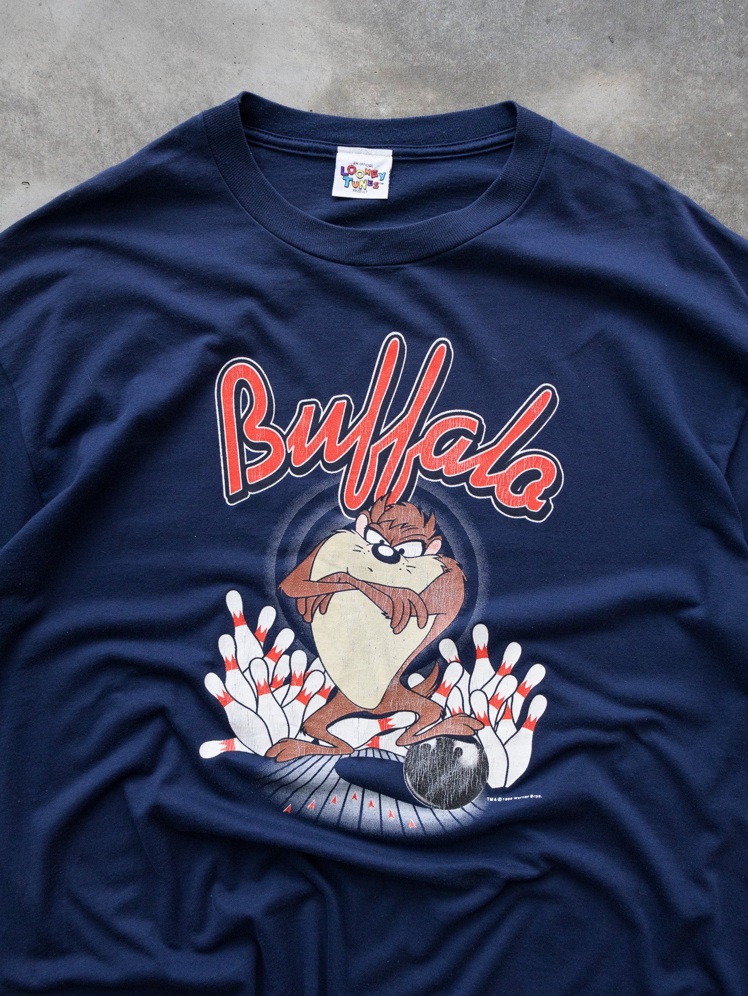 Vintage 1996 Navy Looney Tunes Buffalo Tee (2XL)