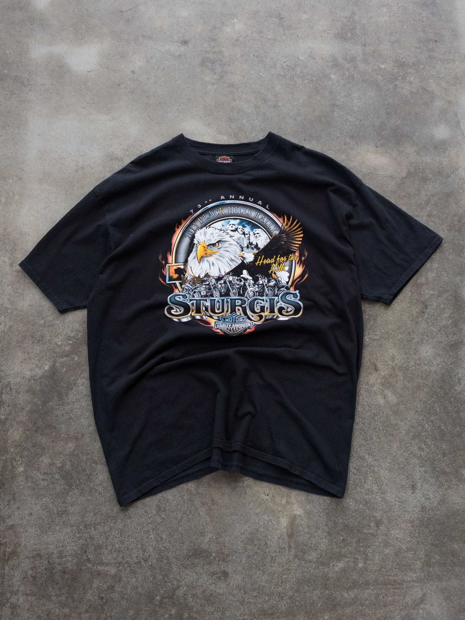Vintage 2013 Black Harley-Davidson Sturgis Tee (2XL)