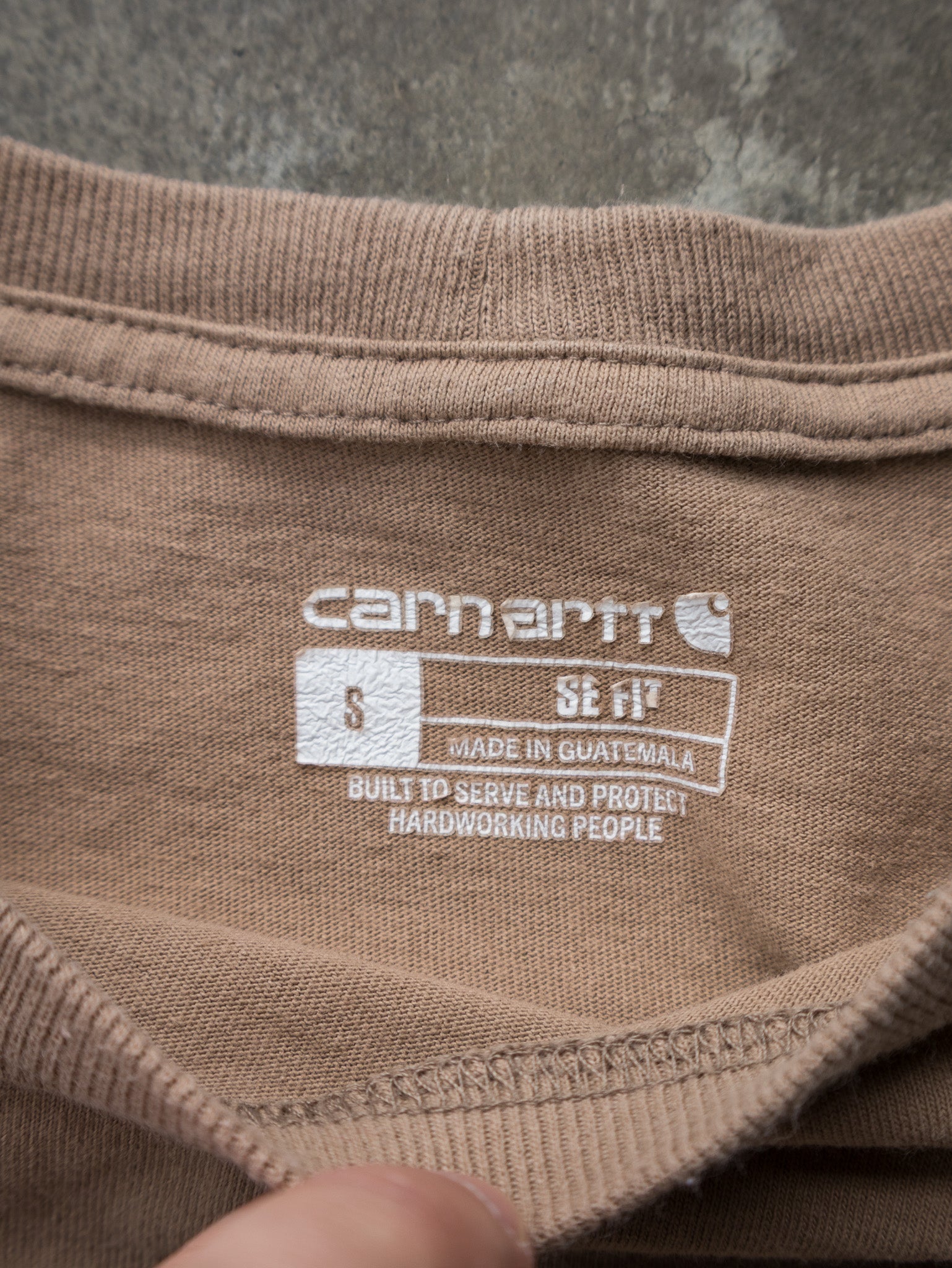 Vintage Tan Carhartt Pocket Tee (S)